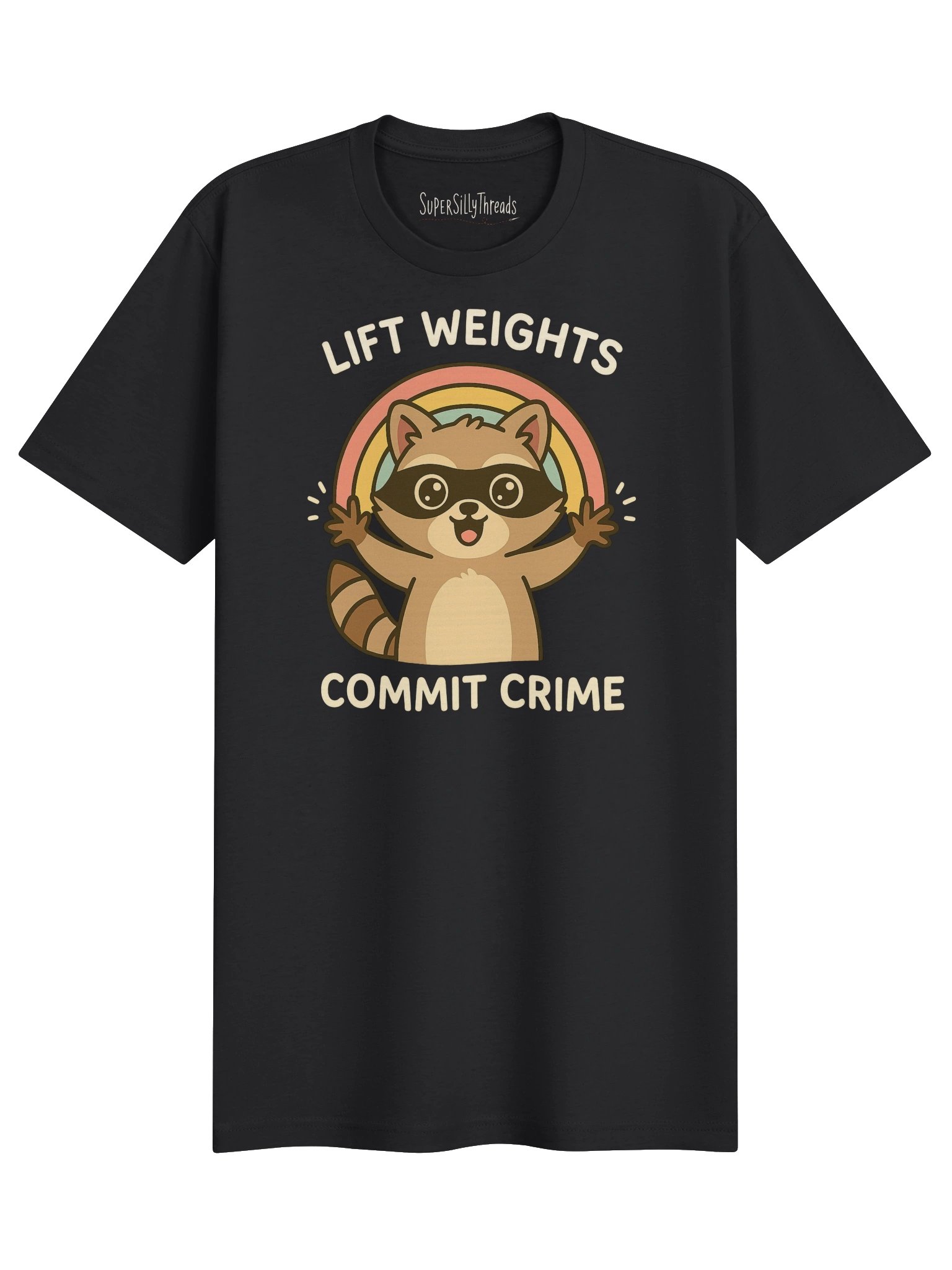 Lift Weights, Commit Crime Raccoon Tee product image (2)