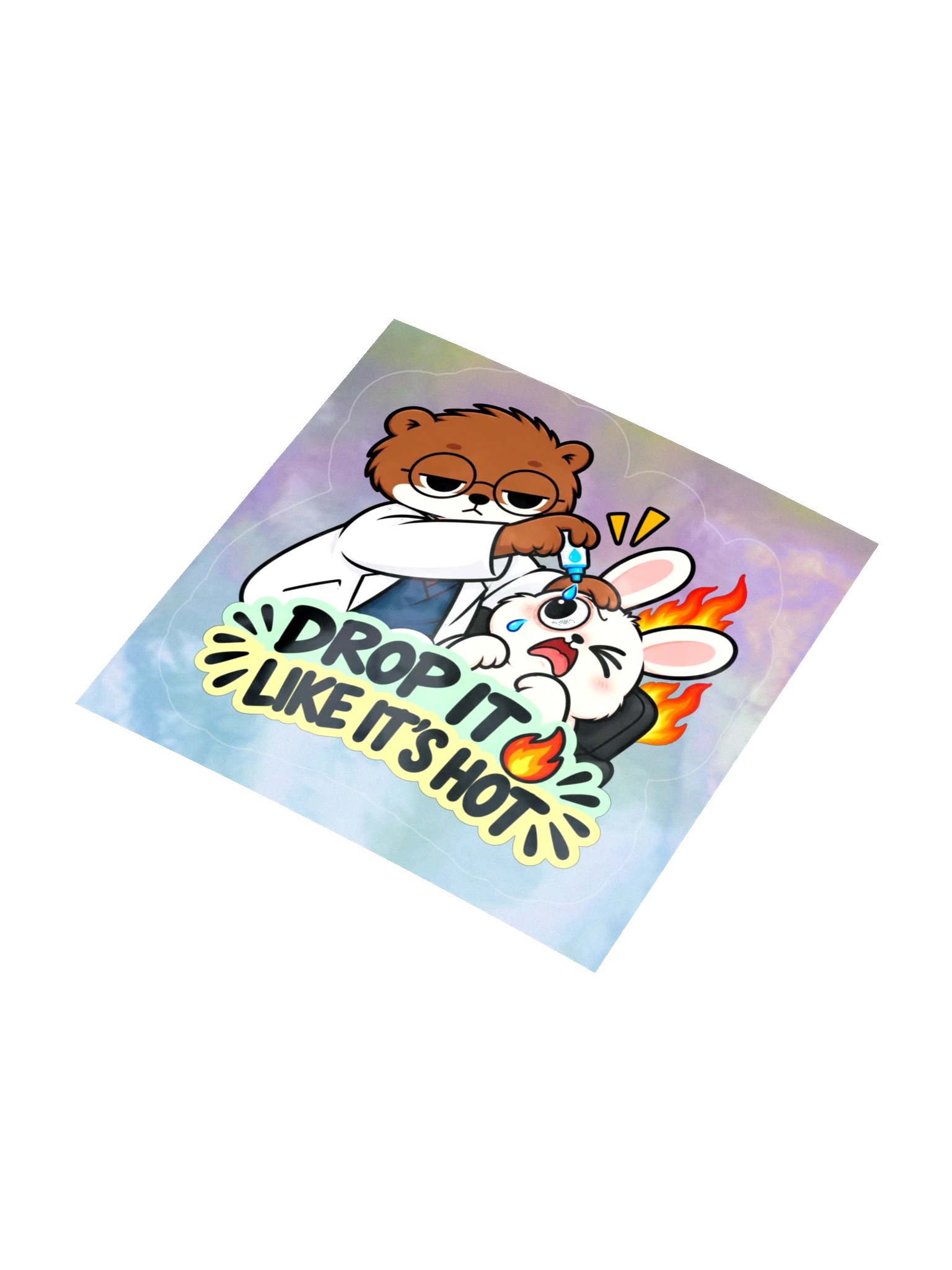 Sleepy Optometrist Drop It Like It’s Hot Holographic Sticker Sheet product image (3)
