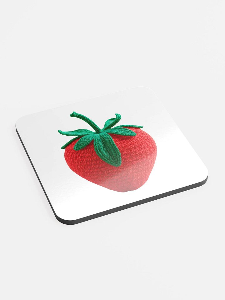 CozyAvocado Glossed Cork Coaster Strawberry #1 product image (2)