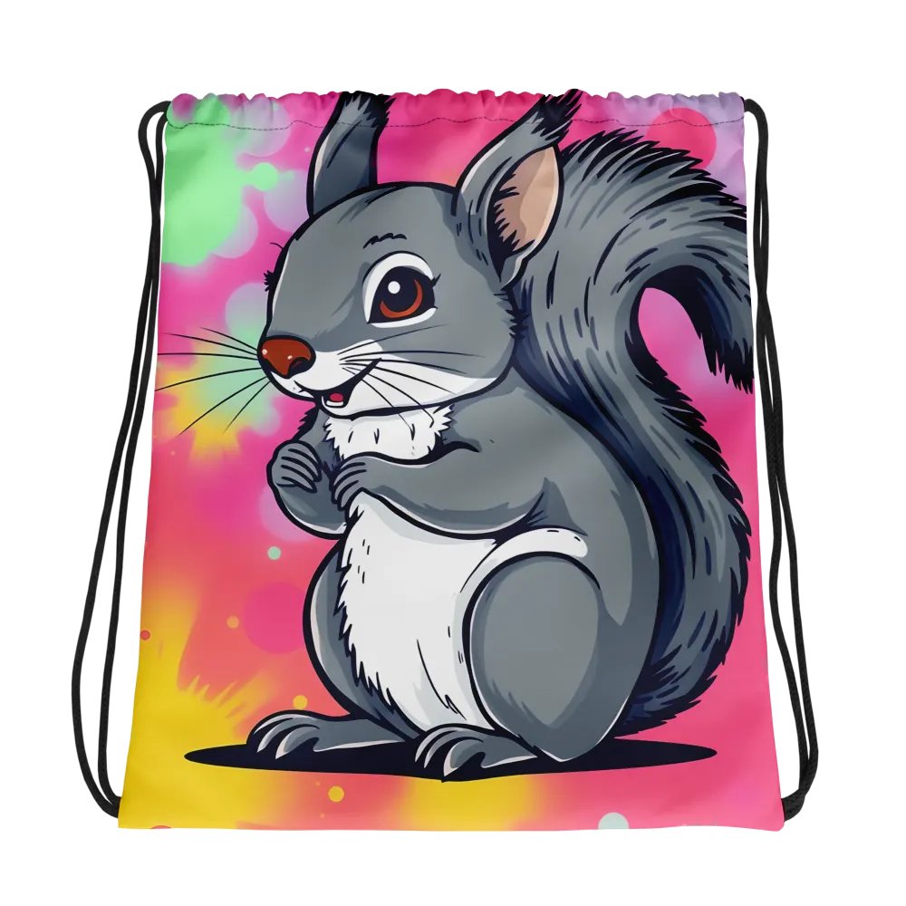 Whimsical Squirrel All-Over Drawstring Bag product image (1)