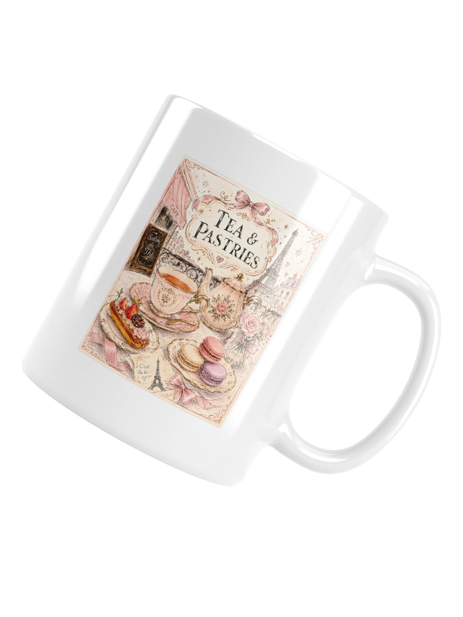 Parisian Tea and Pastries by the Eiffel Tower Ceramic Mug product image (16)