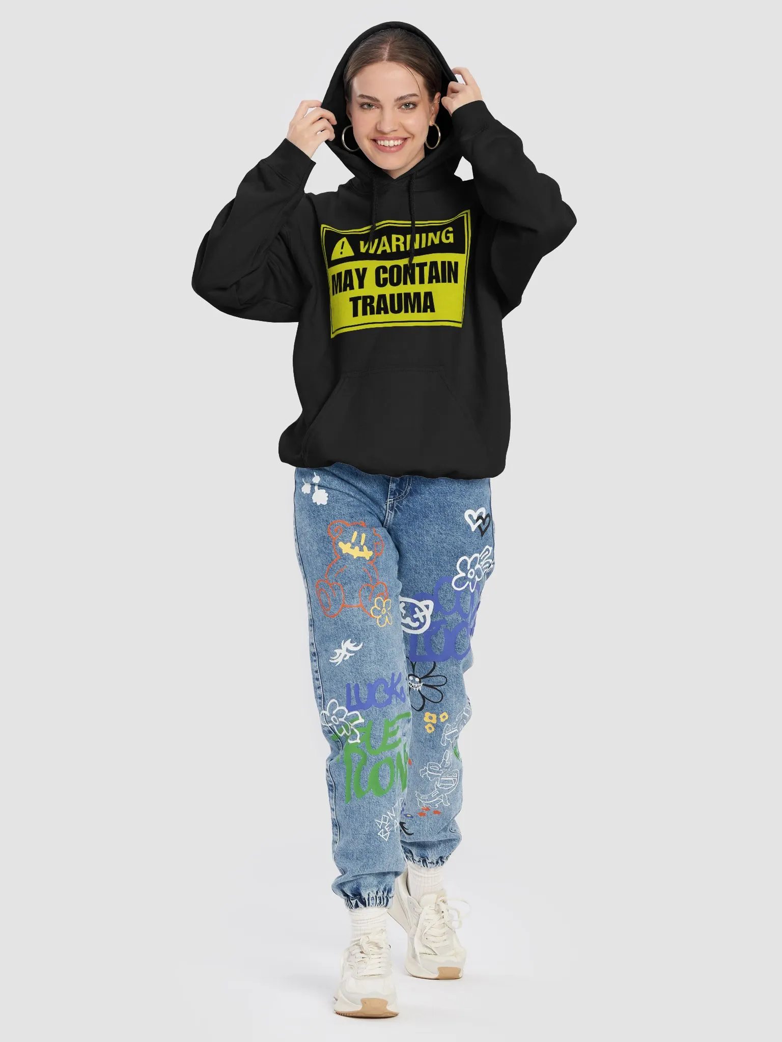 Warning may contain trauma Hoodie product image (5)