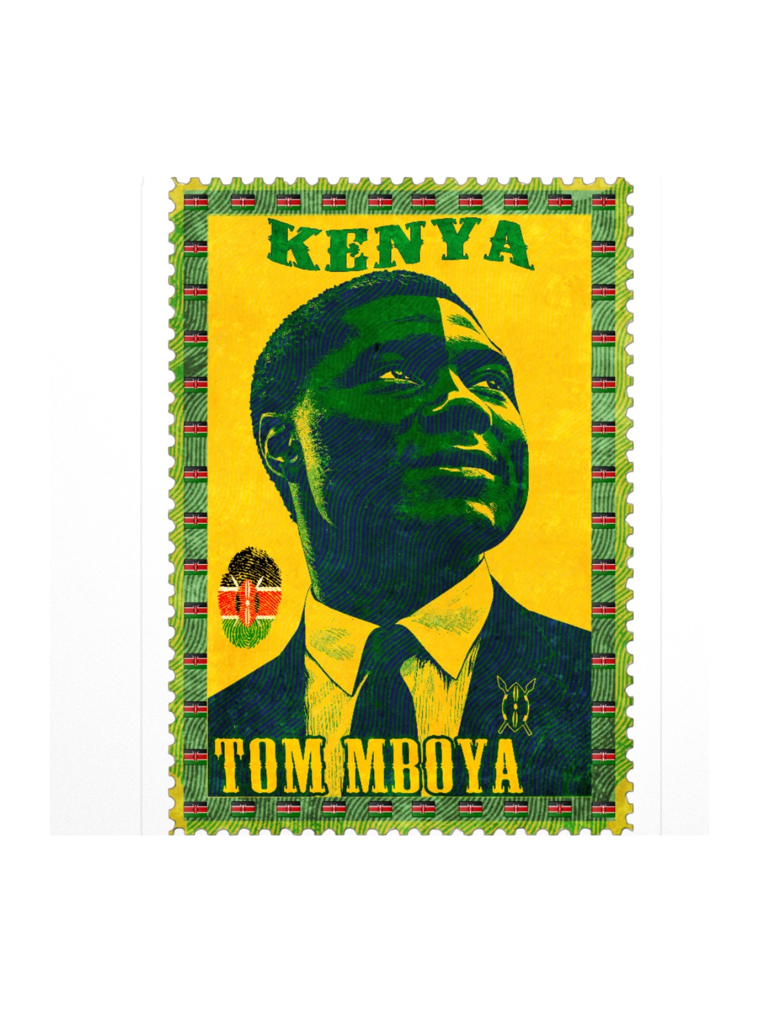 Tom Mboya Vintage Postage Stamp Sticker | Kenya Pan-African product image (2)