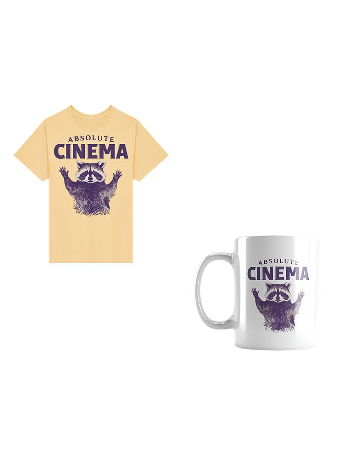 Absolute Cinema Raccoon Meme Bundle T-Shirt & Coffee Mug product image (1)