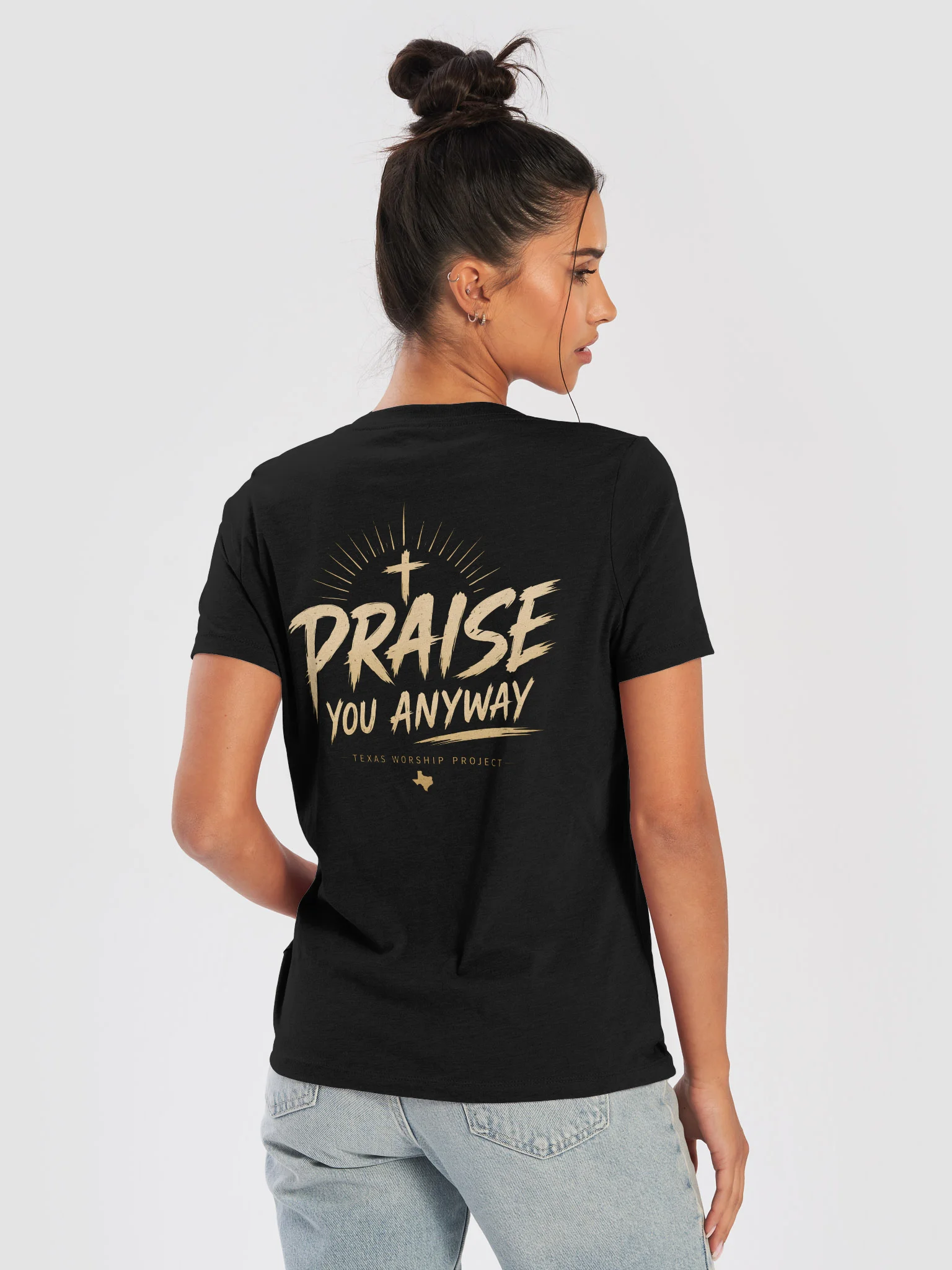 Praise You Anyways V-Neck Tee product image (3)