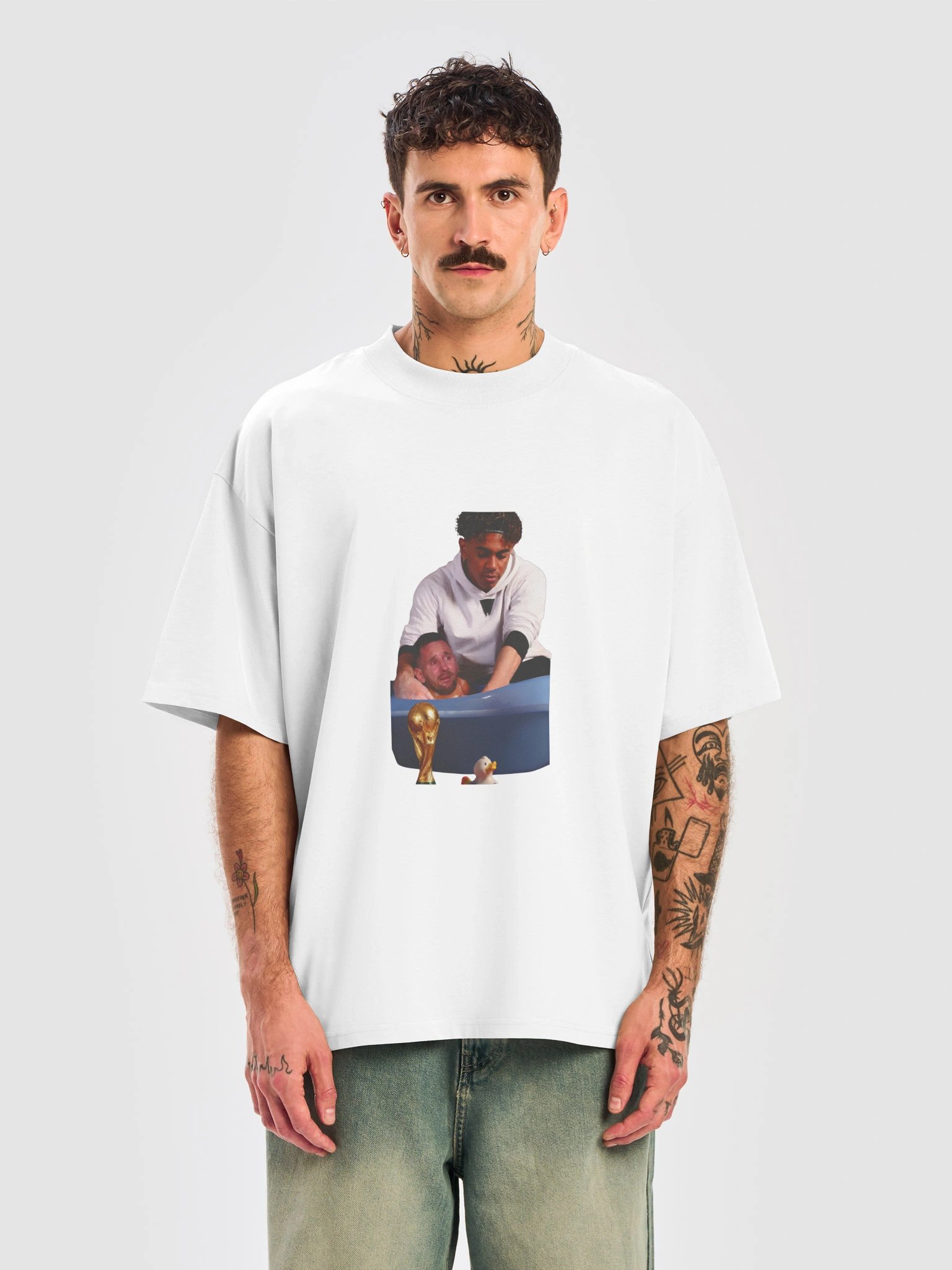 Crying Messi Bathtub Trophy Parody Football Fan Shirt product image (102)