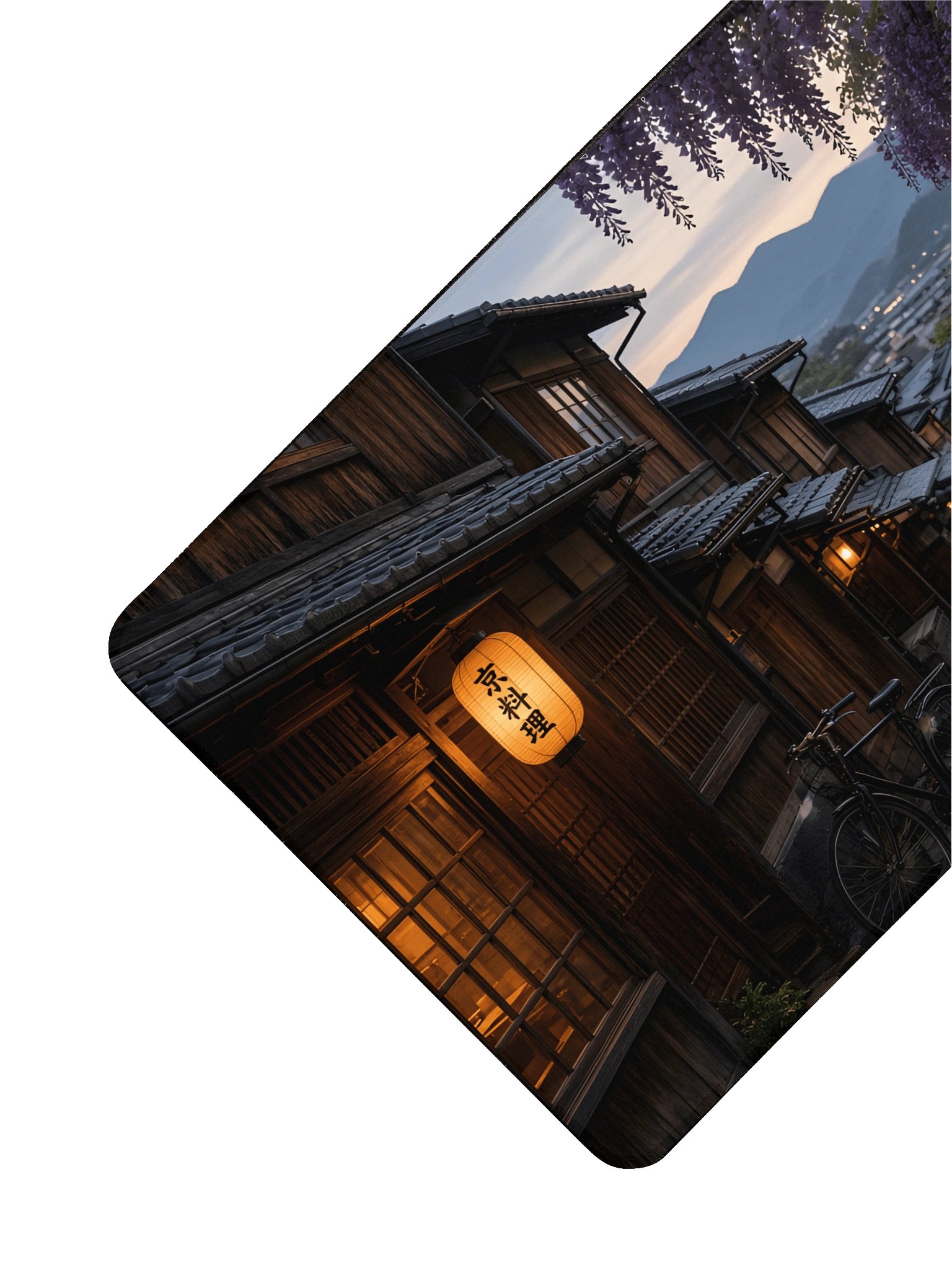 Traditional Japanese Street Wisteria Evening Desk Mat 15.5" x 31.5" product image (3)