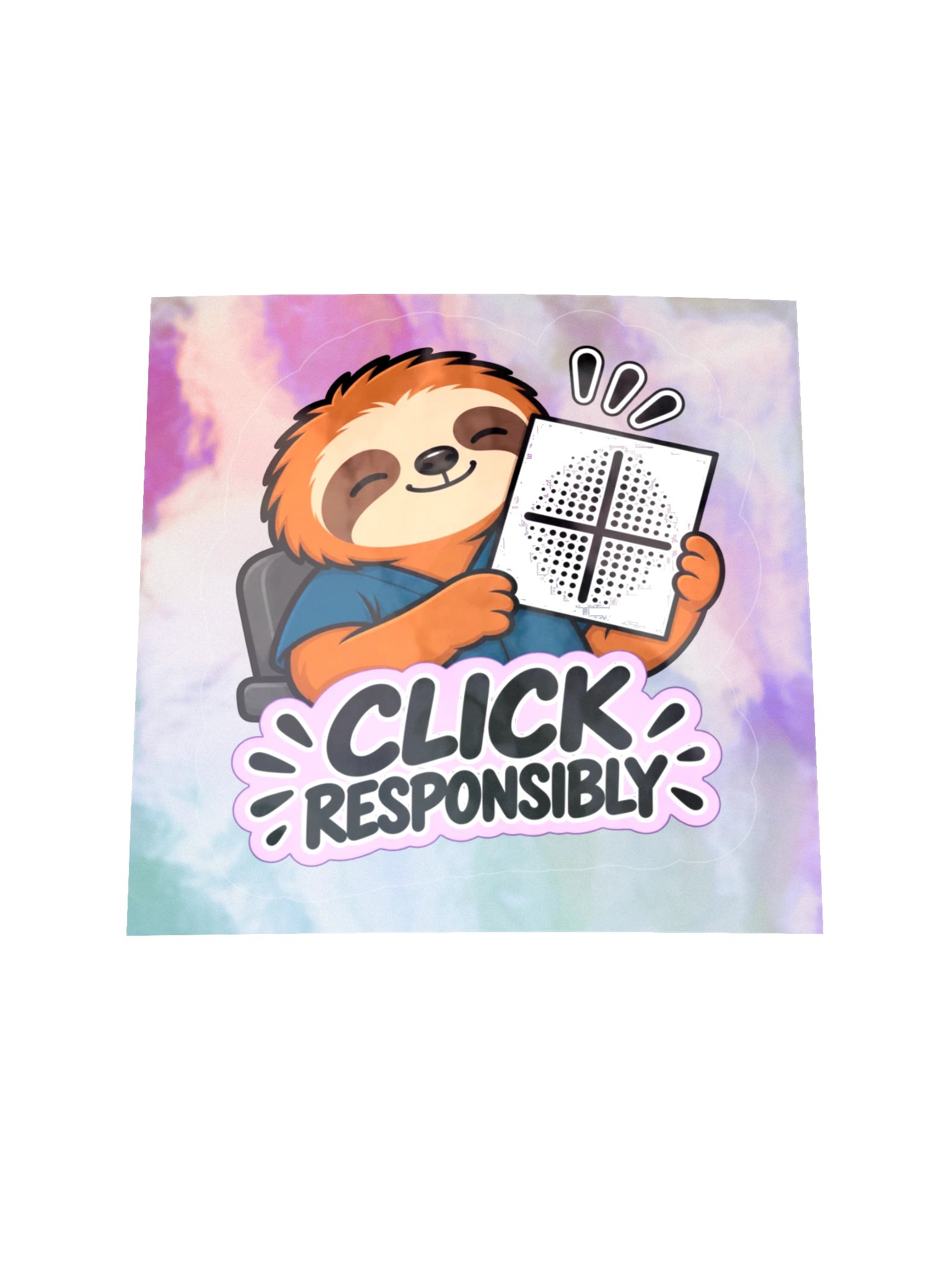 Sleepy Optometrist Click Responsibly Holographic Sticker Sheet product image (1)