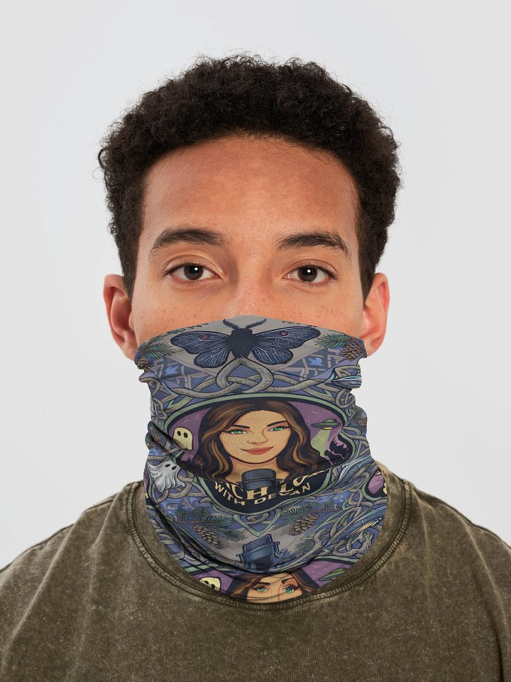 PORCH LORE DEVAN PERIWINKLE MOTH FACE MASK HEAD WRAP product image (1)