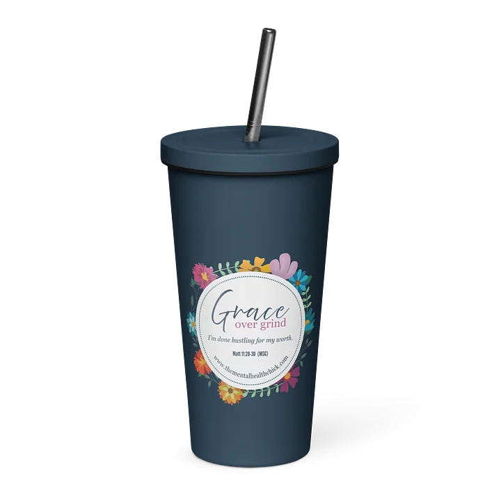 Grace Over Grind Floral Tumbler product image (1)