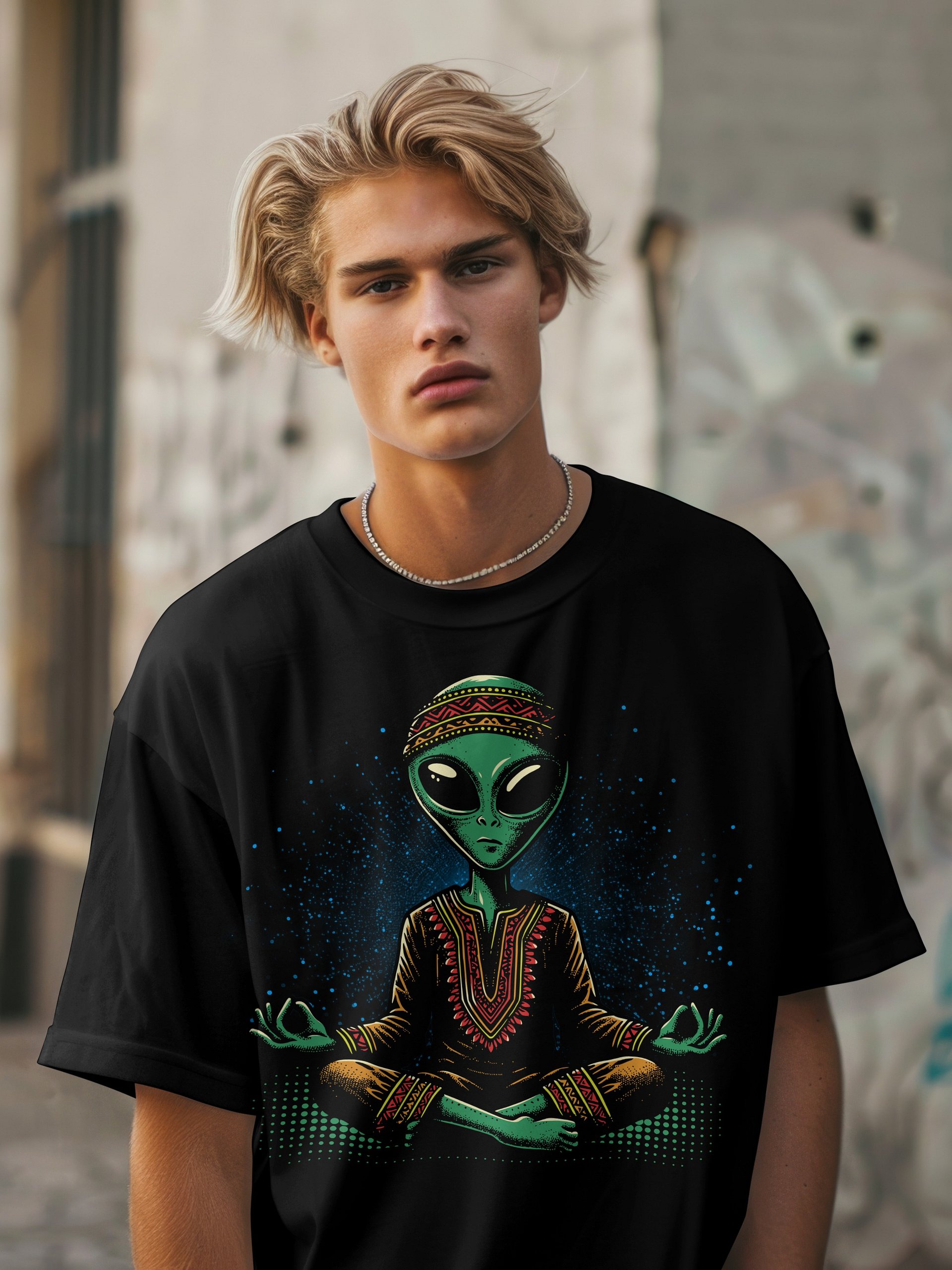 👽 Product Title (SEO-Optimized) Meditating Alien T-Shirt – Zen Extraterrestrial Design | Mindful Cosmic Humor Tee product image (3)