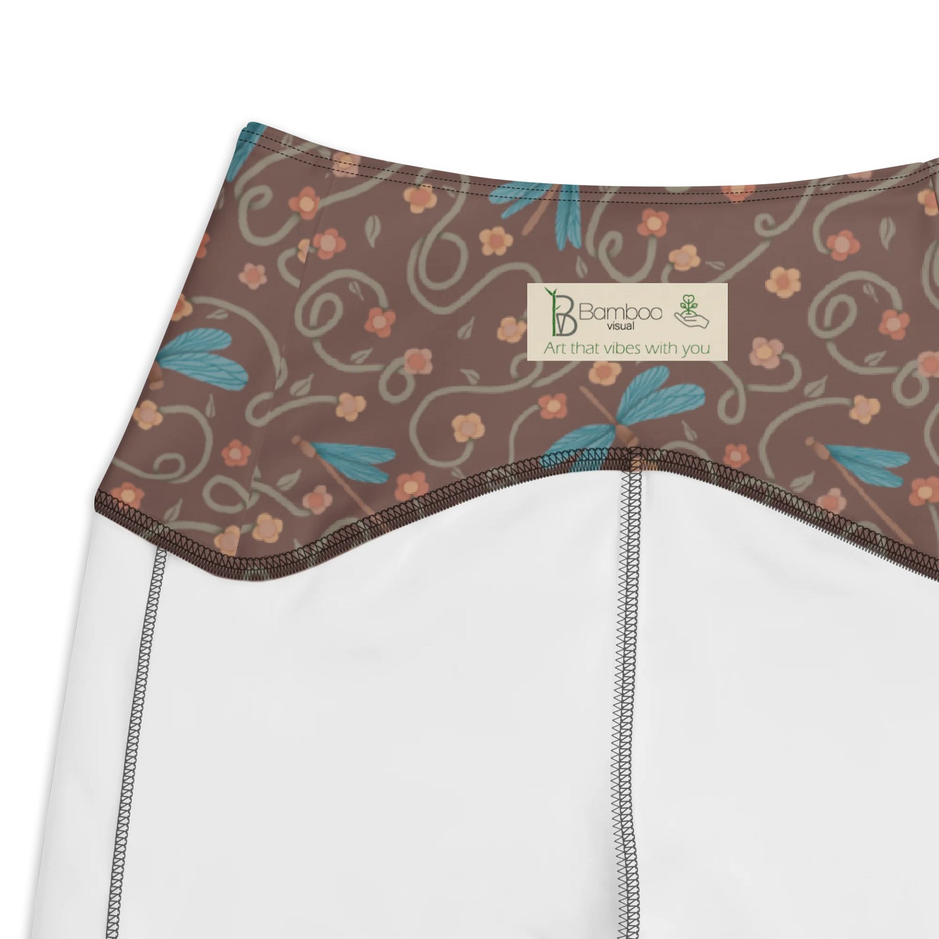 All-Over print leggings with pockets. Dragonfly and floral artistic activewear product image (7)