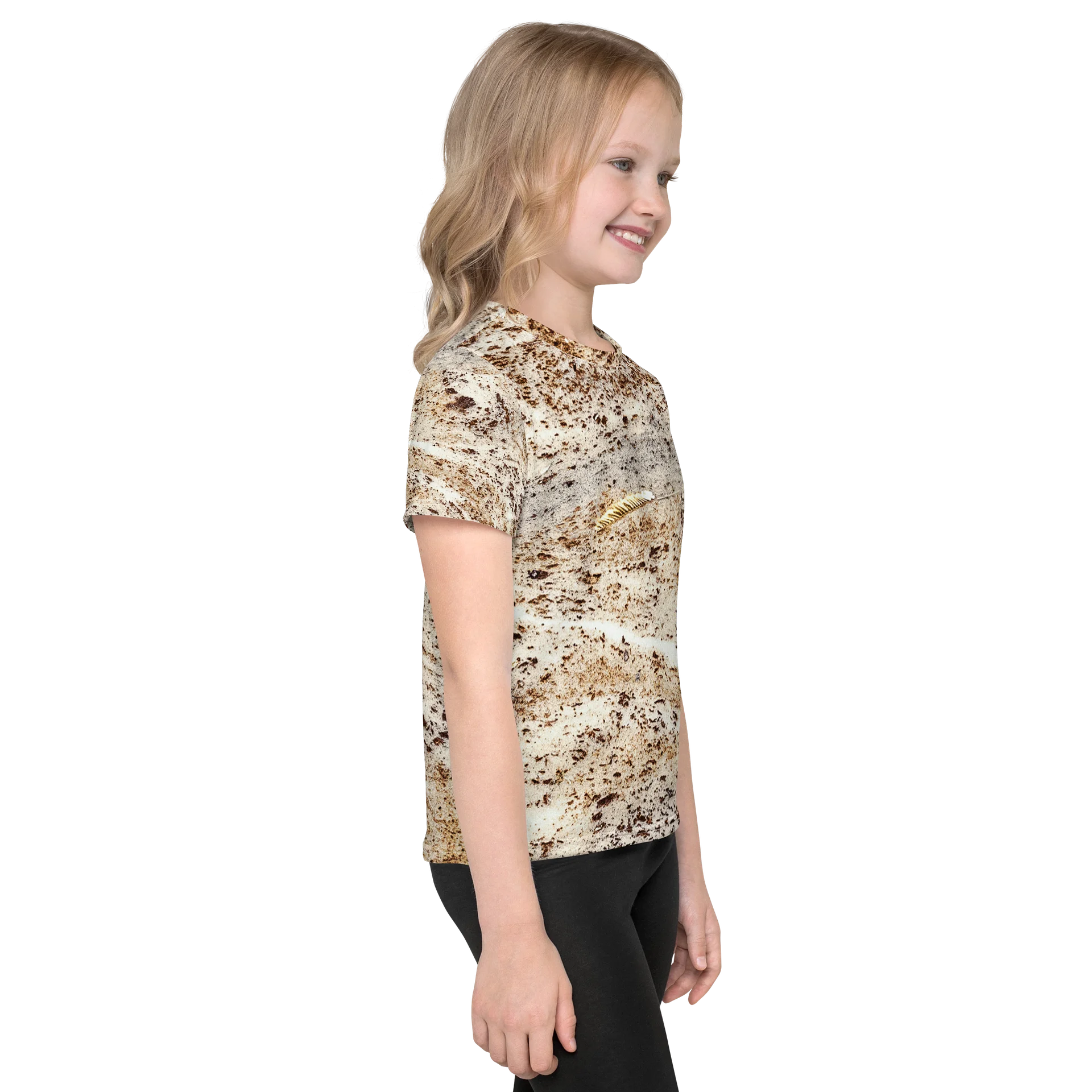 Espresso Swirl All-Over Print Kids Crew Neck T-Shirt product image (4)