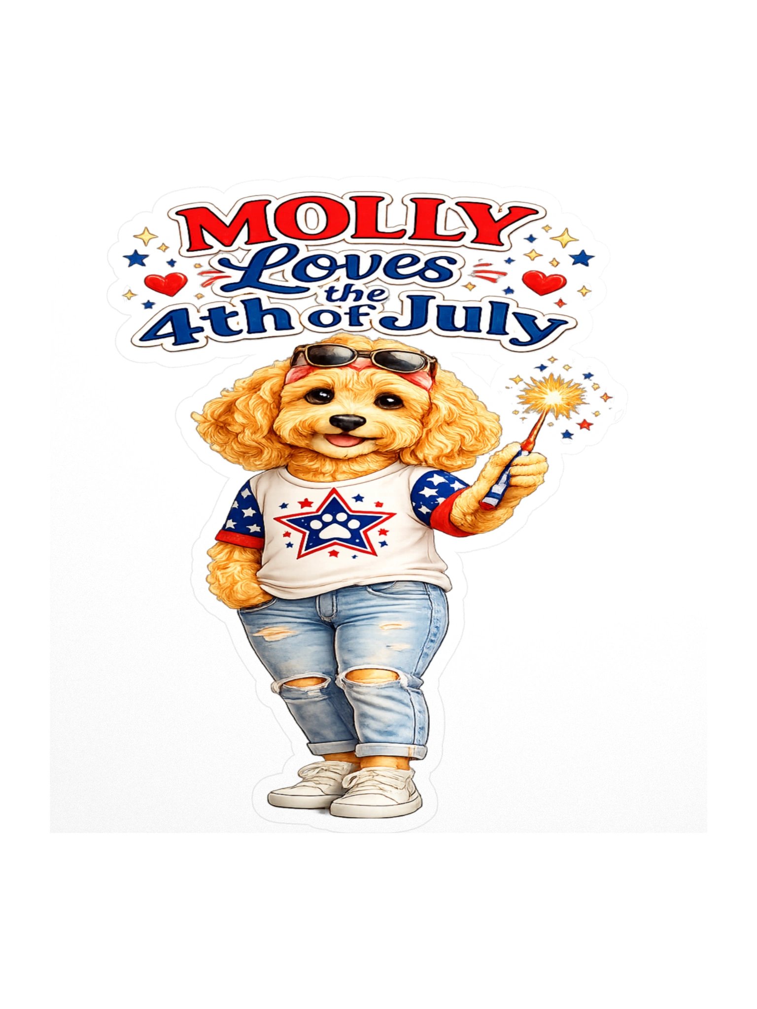 Molly Loves the 4th of July Sticker product image (1)