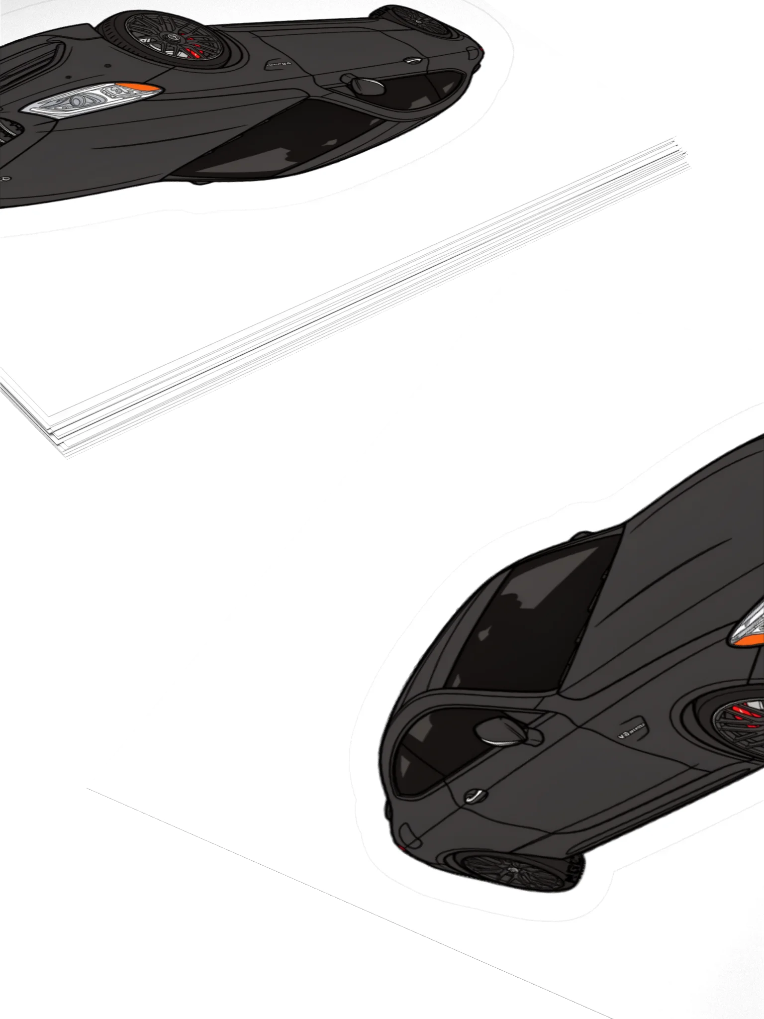 Black Mercedes-AMG C63S Sticker (Retro, Sketch, Silhouette) product image (10)