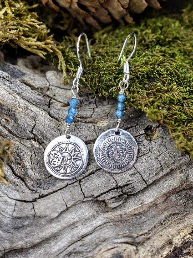 Sun & Moon Sterling Silver Earrings – Embrace the Balance product image (1)