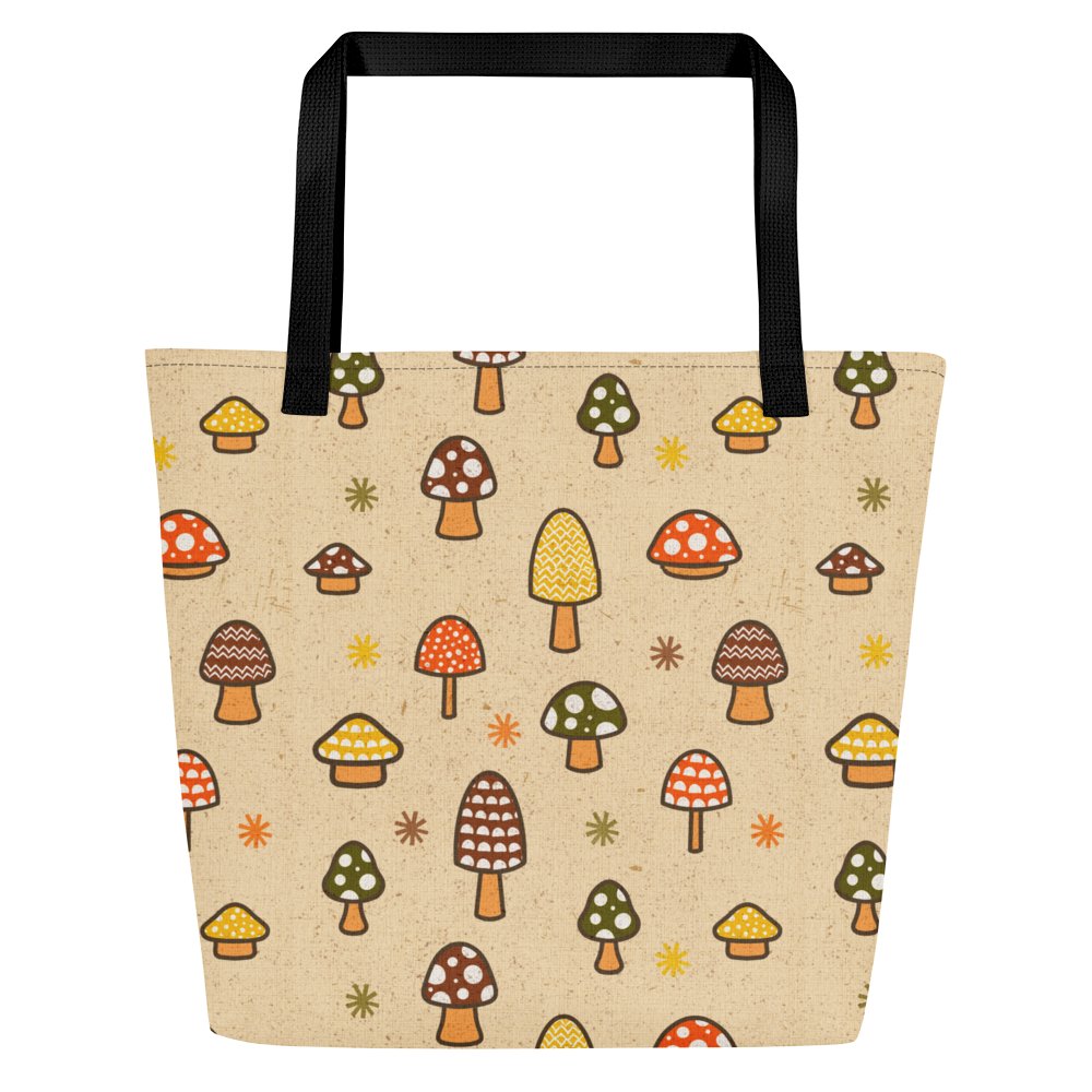 1970s Retro Mushrooms Large Tote Bag product image (3)