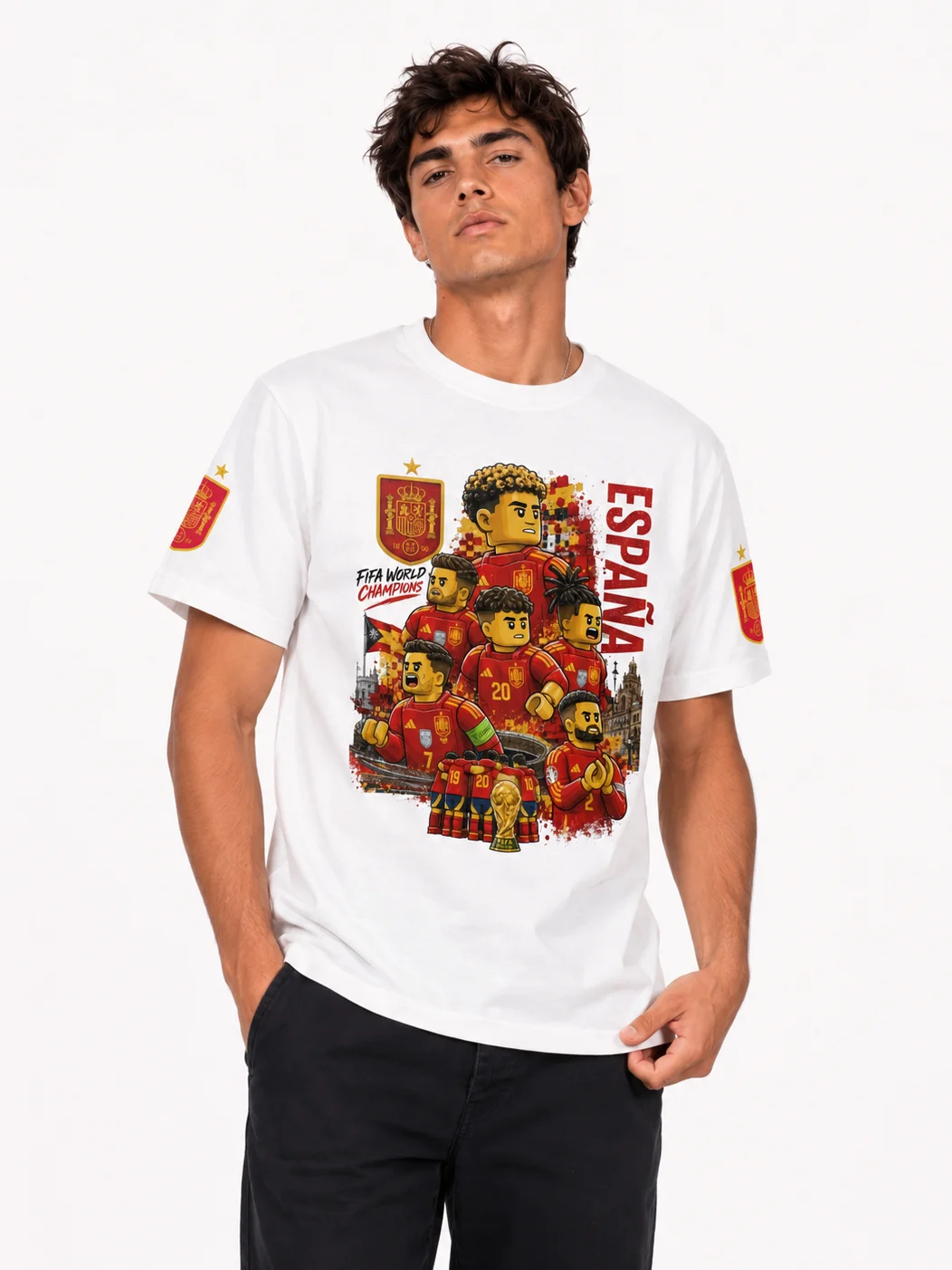 Spain FIFA World Champions Lego-Style Art Tee product image (1)