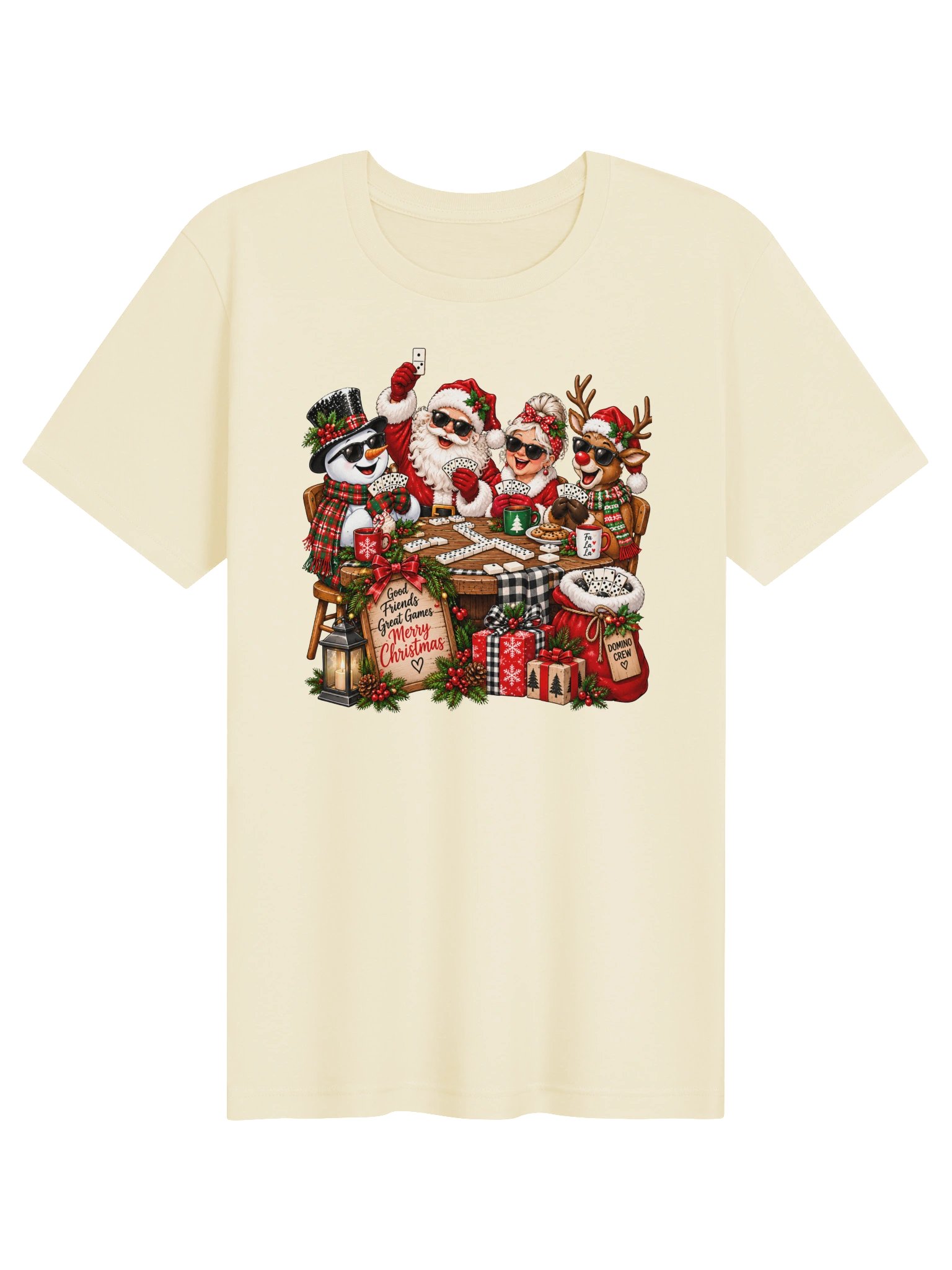 Good Friends, Great Games, Merry Christmas Domino T-Shirt product image (1)