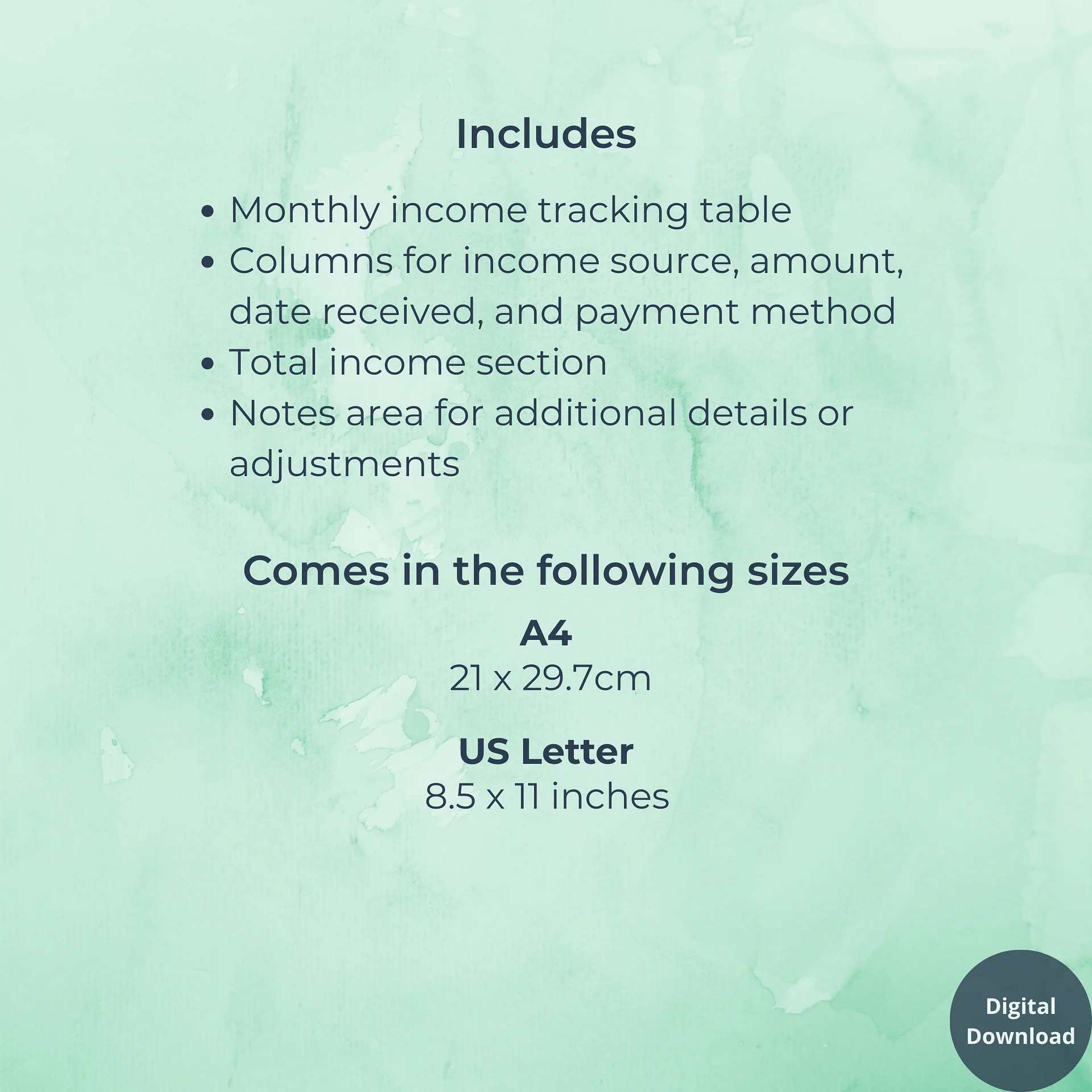 Monthly Income Tracker product image (5)