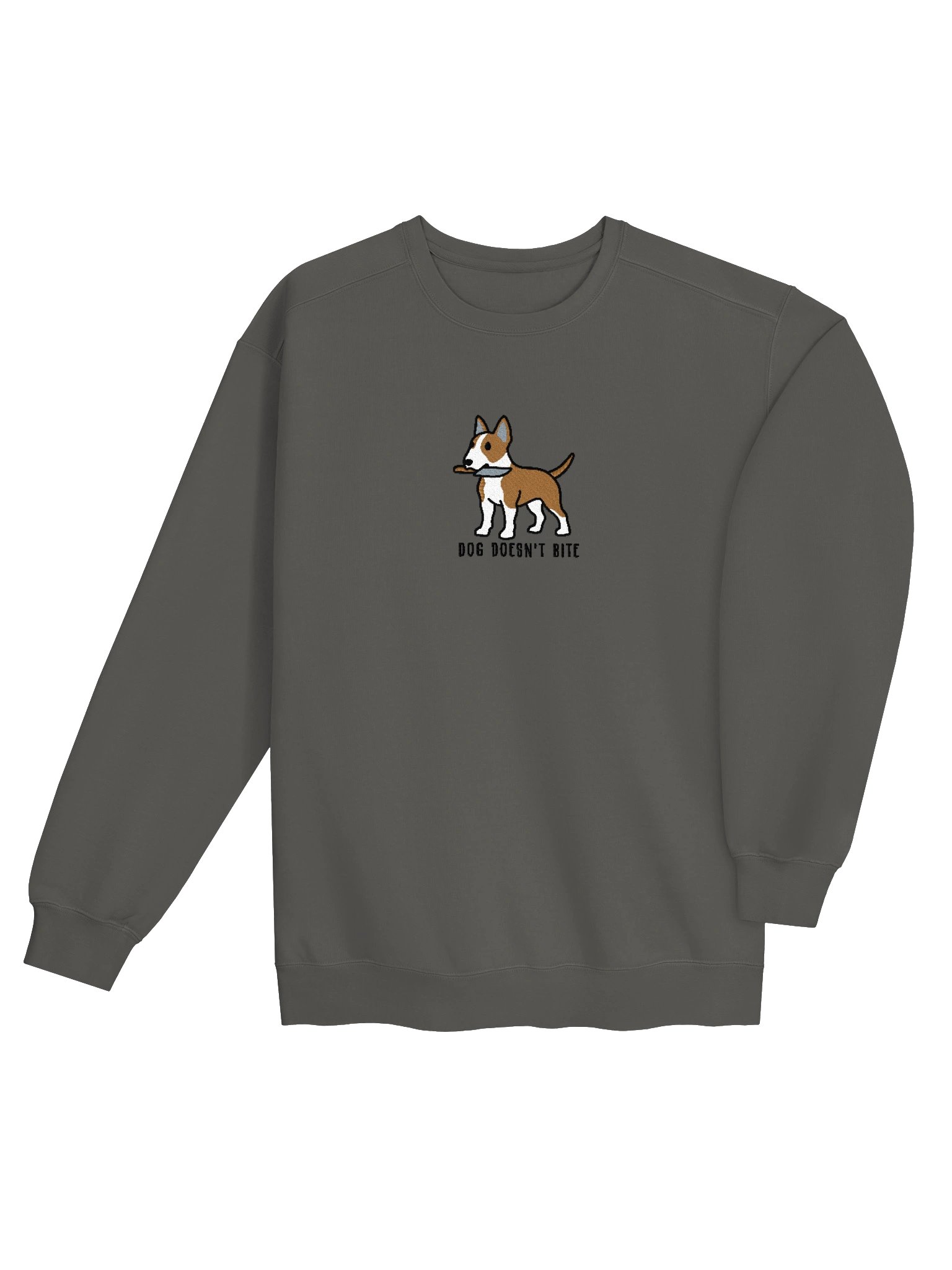 Dog Doesn't Bite Funny Chibi-Style Embroidered Premium Sweatshirt for English Bull Terrier(Tan) Owners product image (22)