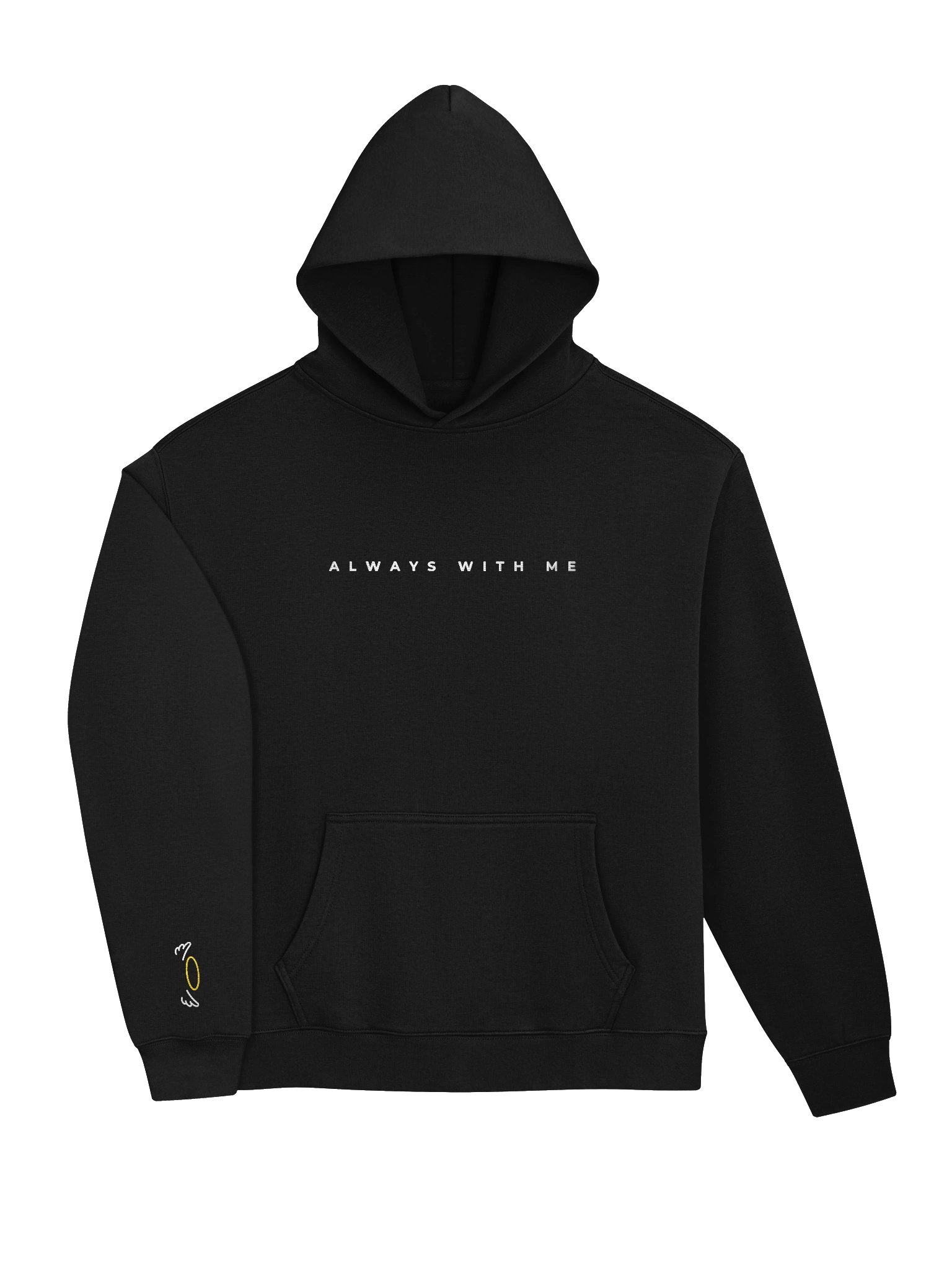 Embroidered 'Always With Me' Hoodie Sweatshirt w/ halo & wings product image (1)