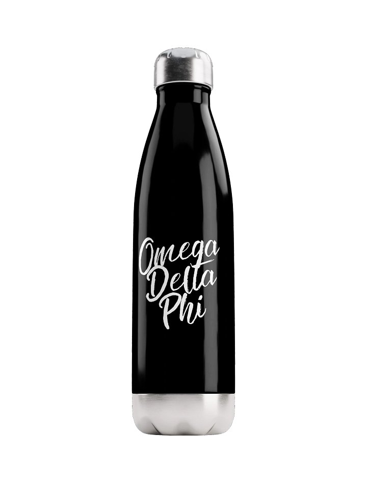 Omega Delta Phi Script Stainless Water Bottle (Black) product image (1)