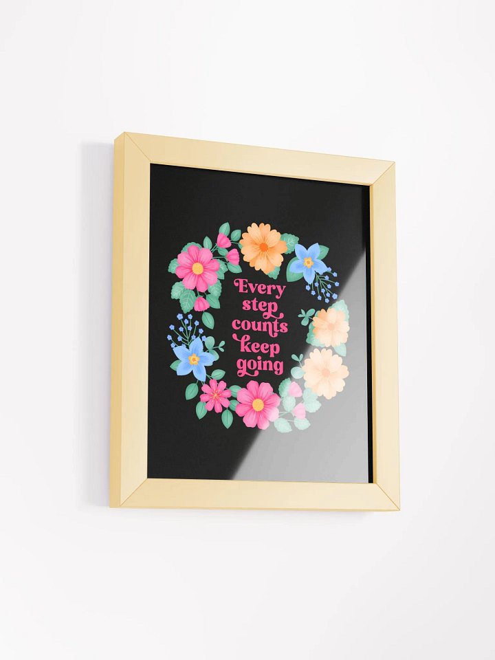 Every step counts keep going - Motivational Wall Art Black product image (2)