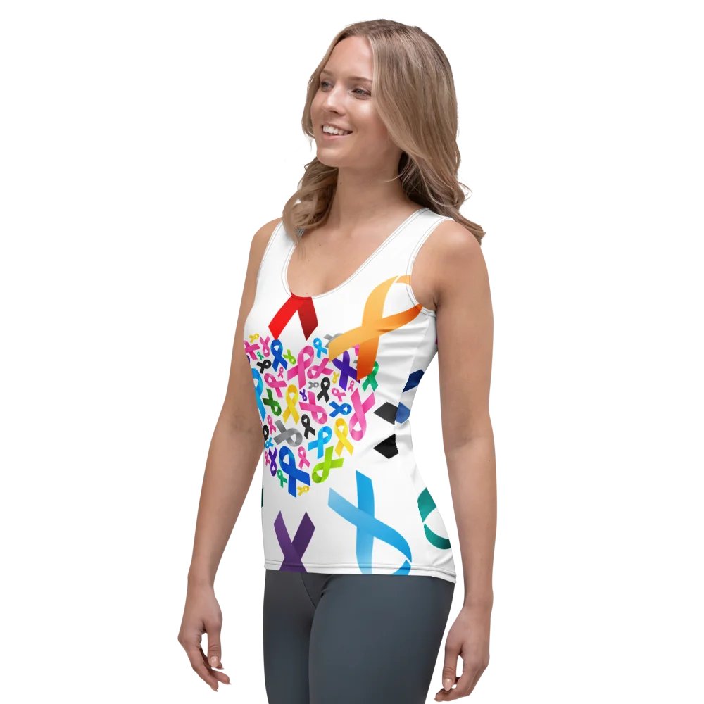 Cancer Awareness Ribbon Circle All-Over Print Women's Tank Top product image (3)