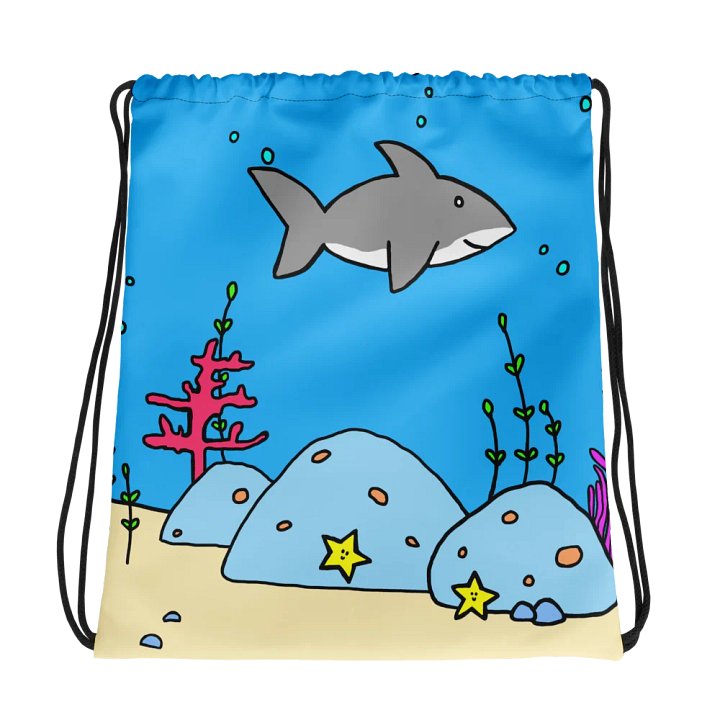 Shark in the water drawstring product image (1)