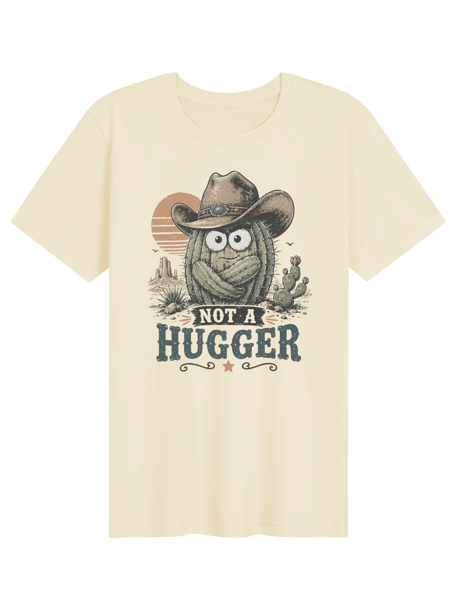 Not a Hugger Cactus Cowboy T-Shirt | Funny Western Tee product image (7)