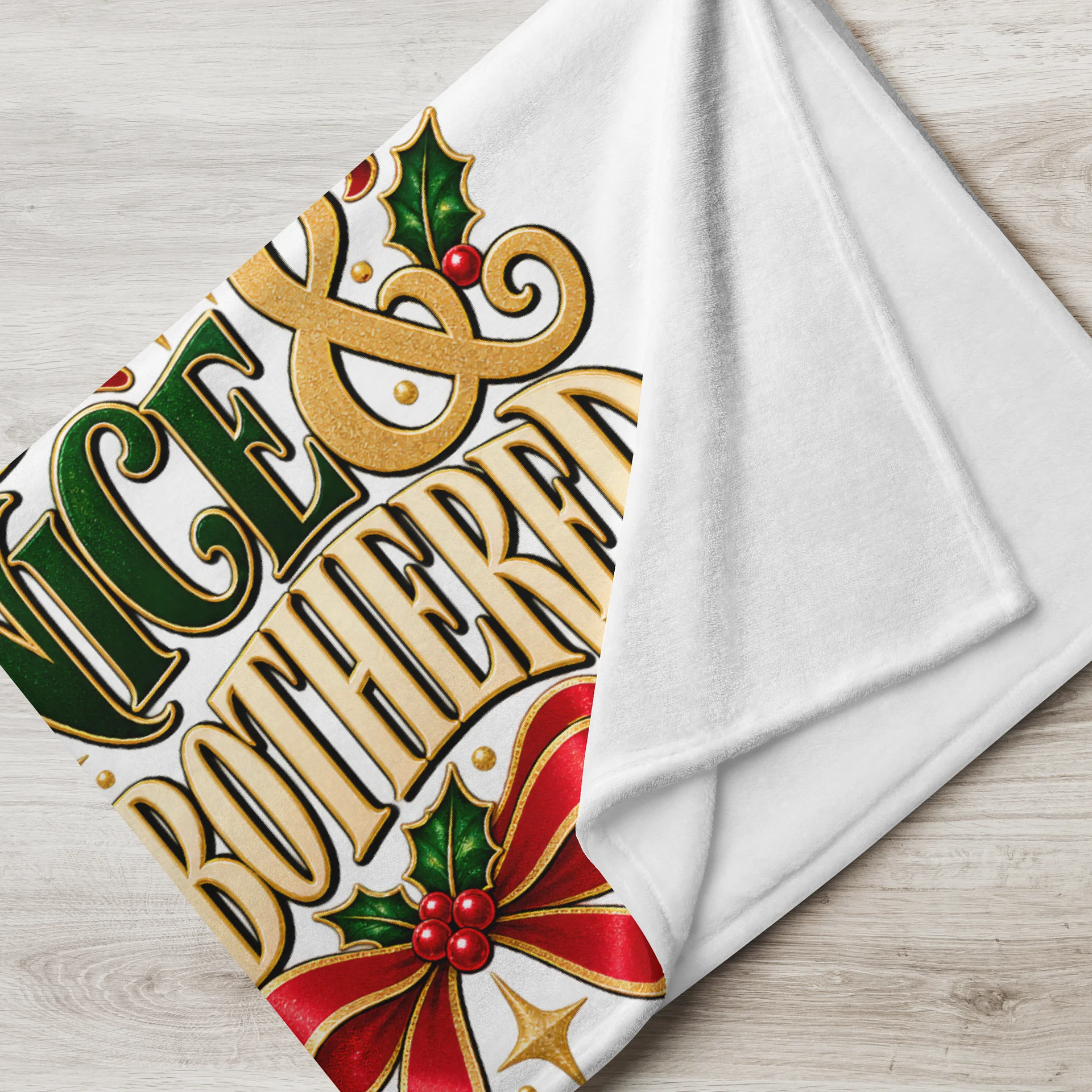 Naughty, Nice & Unbothered Holiday Throw Blanket product image (7)