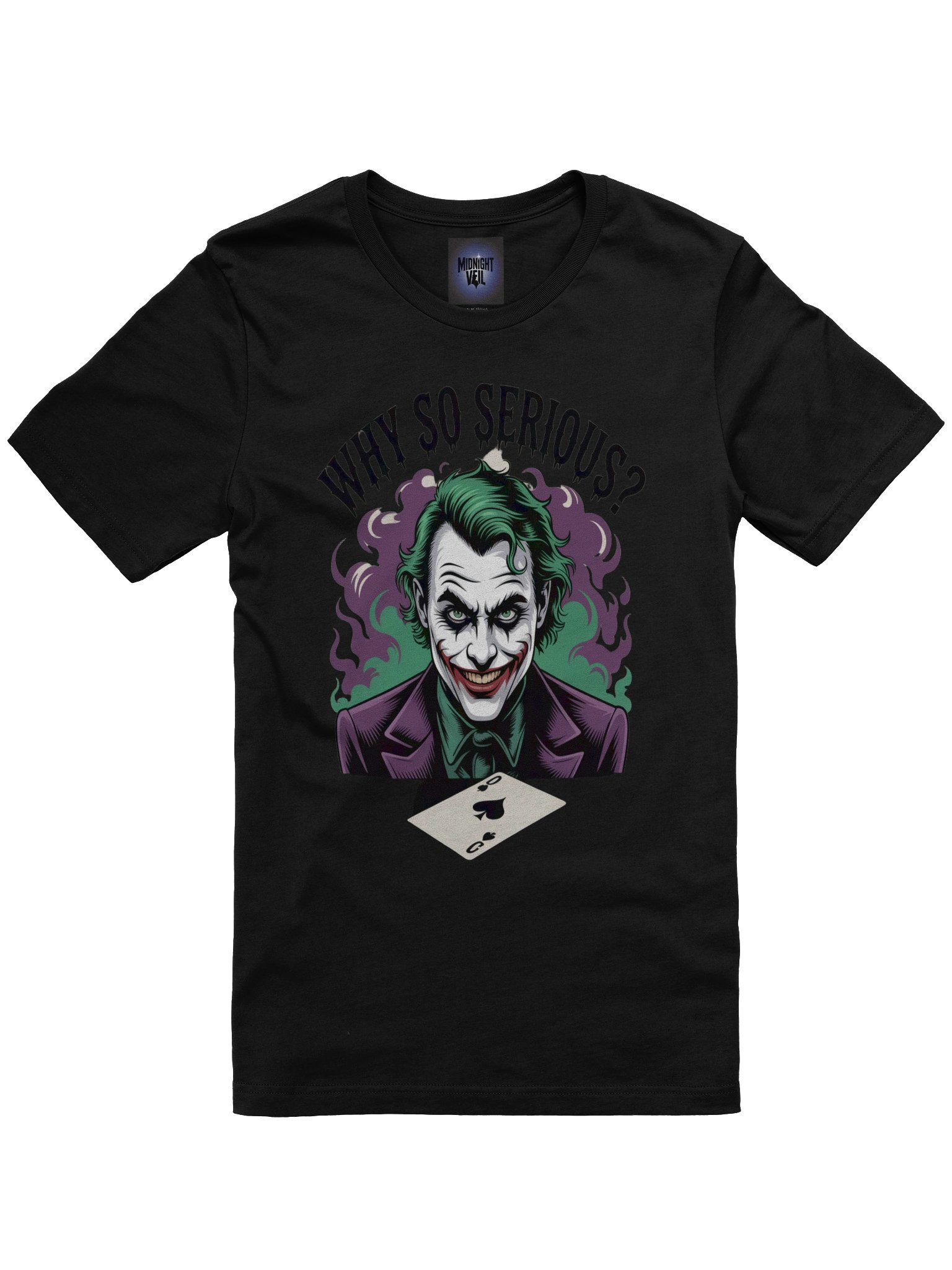 Why So Serious? The Joker's Smoky Spade Enigma Graphic Tee product image (3)