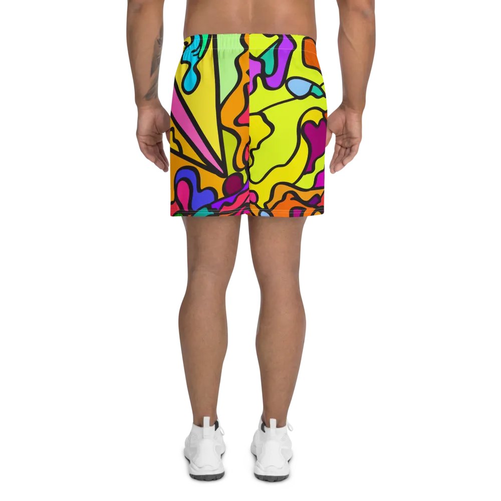Vivid Swirls Athletic Long Shorts - Wave at Sunset product image (4)
