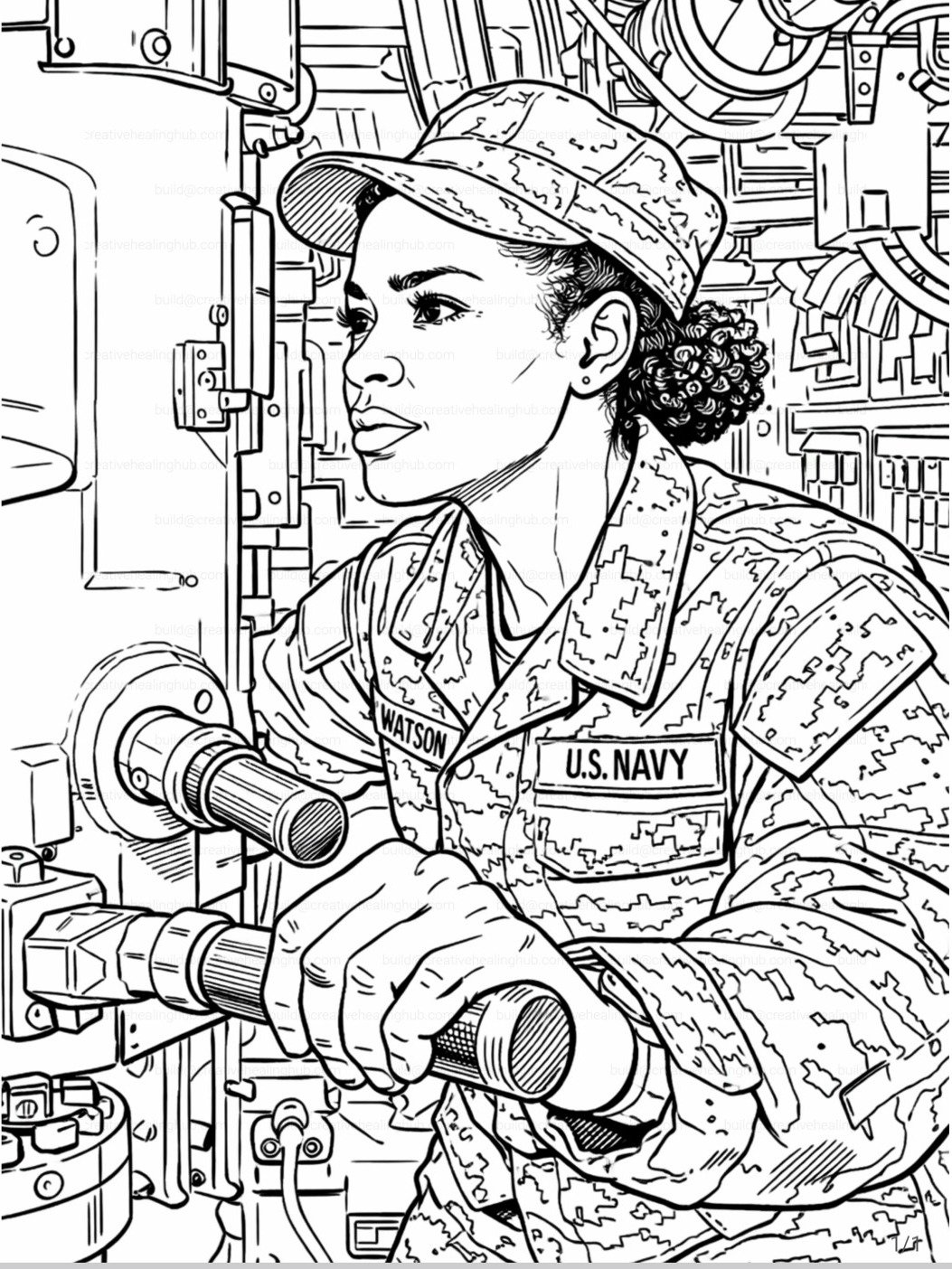 Courage in Color Tribute to Black Women in Military Digital Download Coloring Book Journal product image (2)