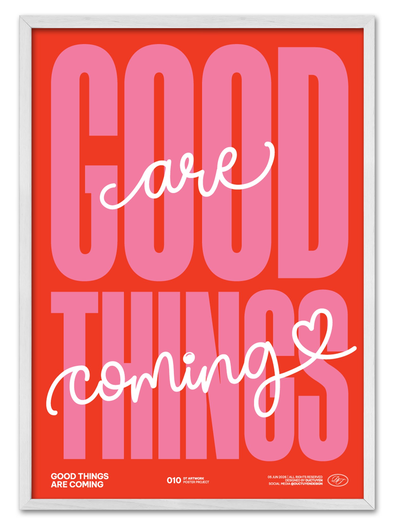 "GOOD THINGS ARE COMING" Typography Framed Poster product image (1)