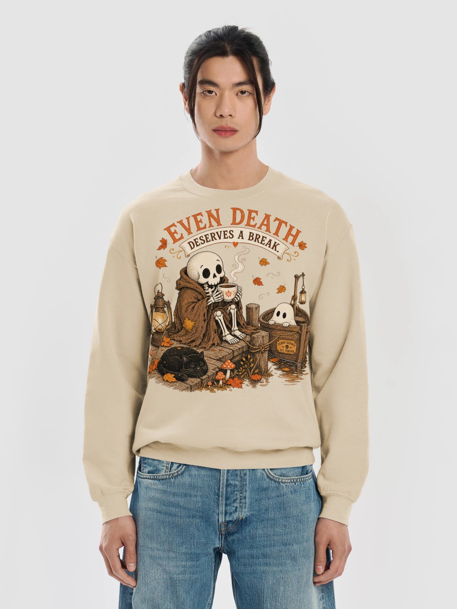 Even Death Deserves a Break Halloween Crewneck product image (69)