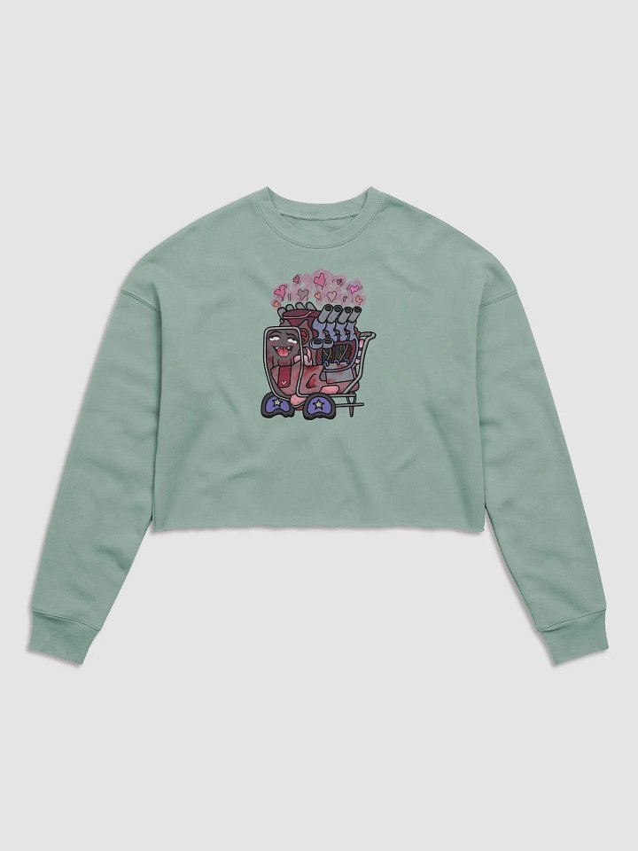 GENUSSY Womens Fleece Crop Top Printed Sweatshirt product image (3)