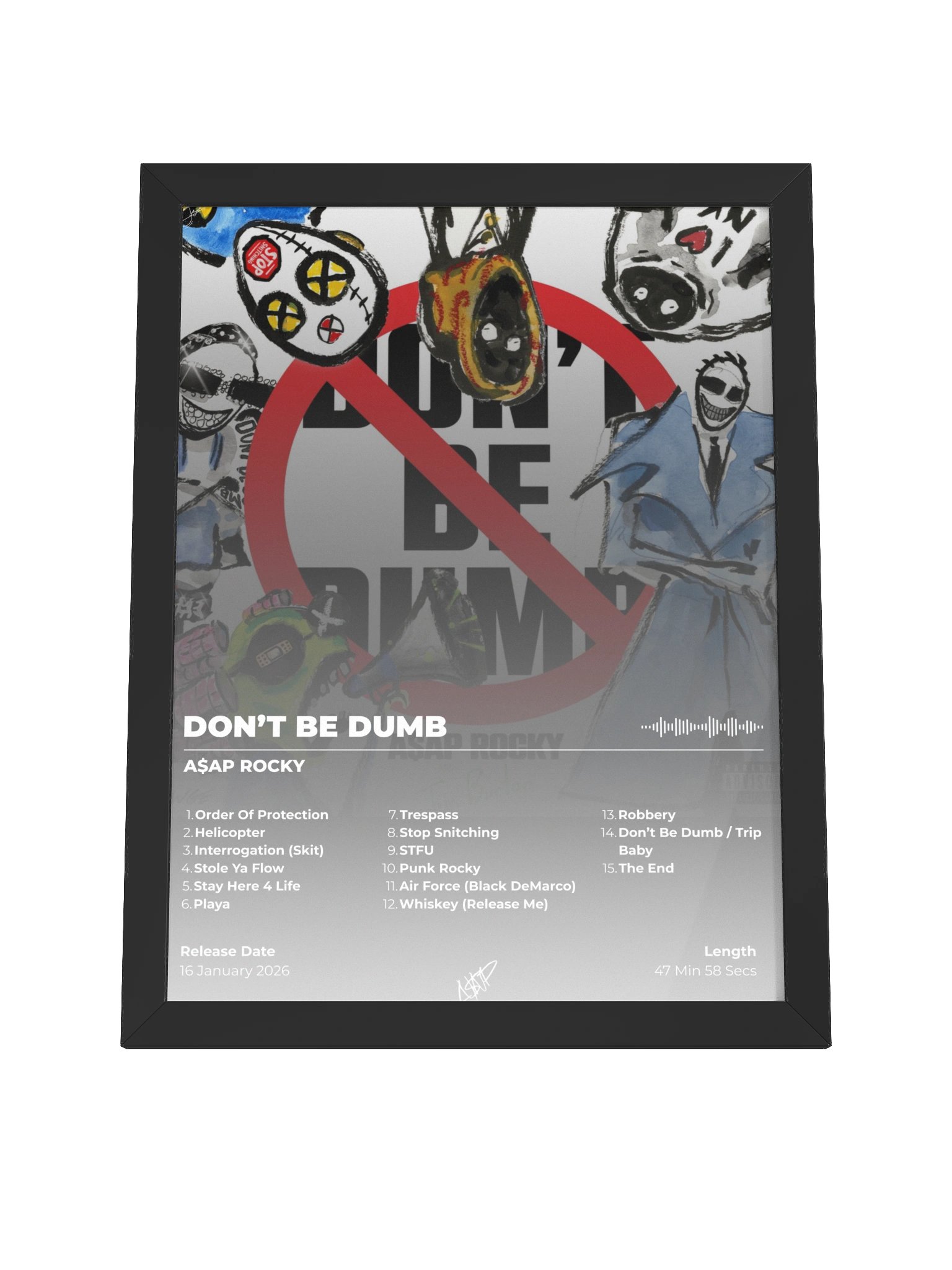 DON’T BE DUMB A$AP Rocky Framed Poster product image (7)