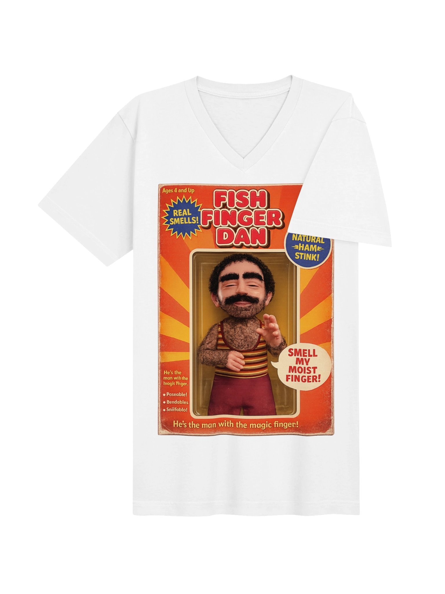 666 Toys | Fish Finger Dan | Bella+Canvas Short Sleeve V-Neck Jersey T-Shirt product image (4)