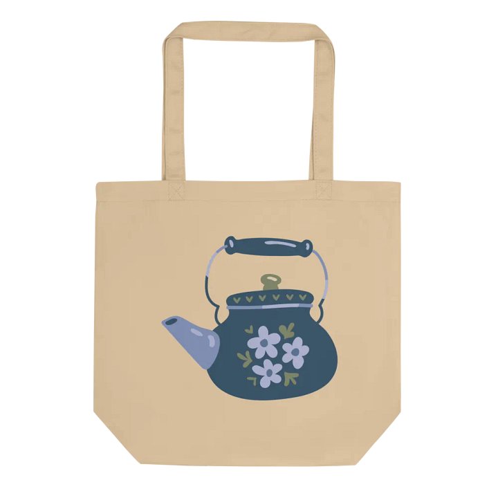 Floral Harmony Teapot Tote Bag product image (2)
