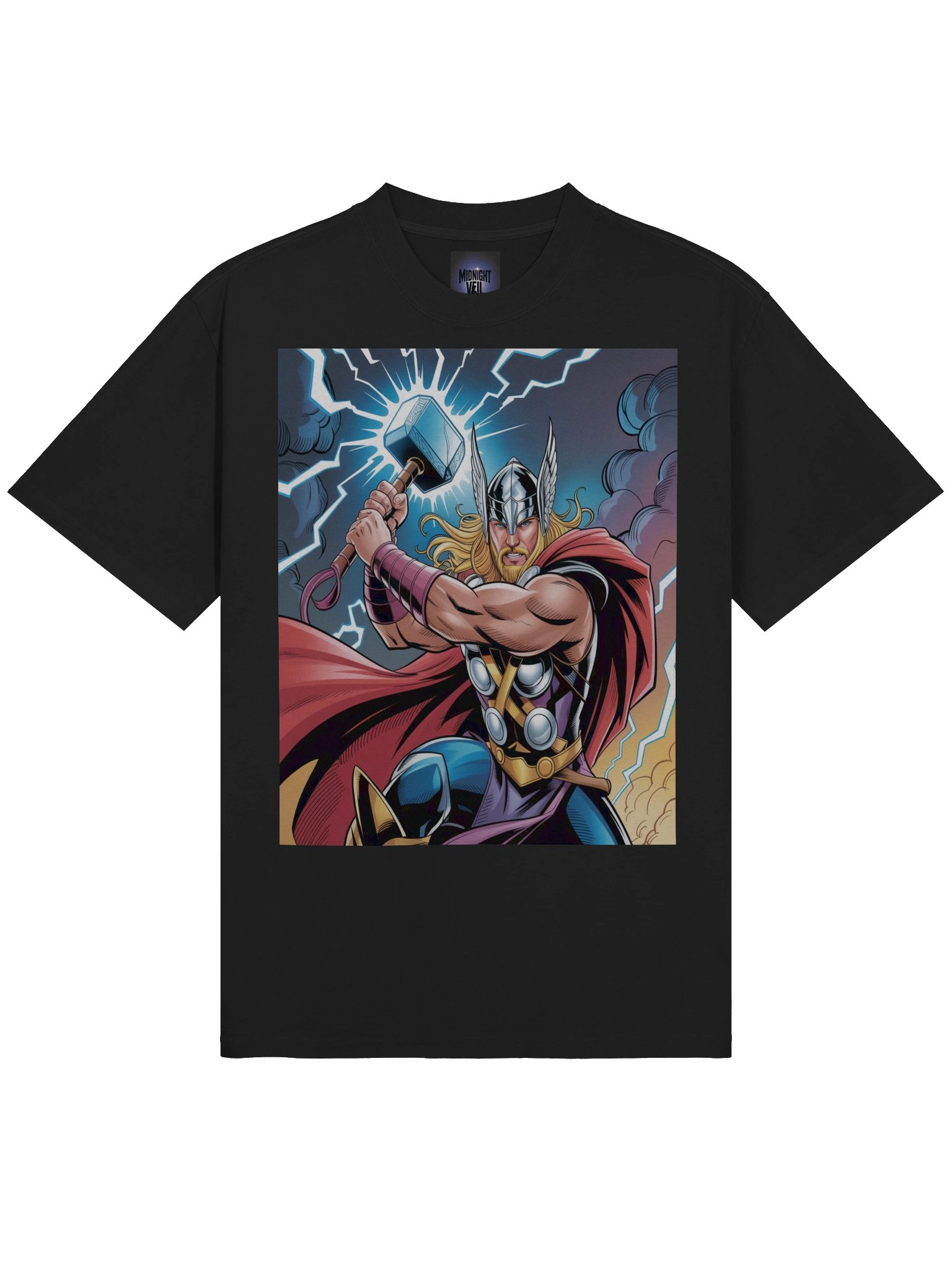 Thor Hammer's Fury Oversized Faded T-Shirt product image (5)