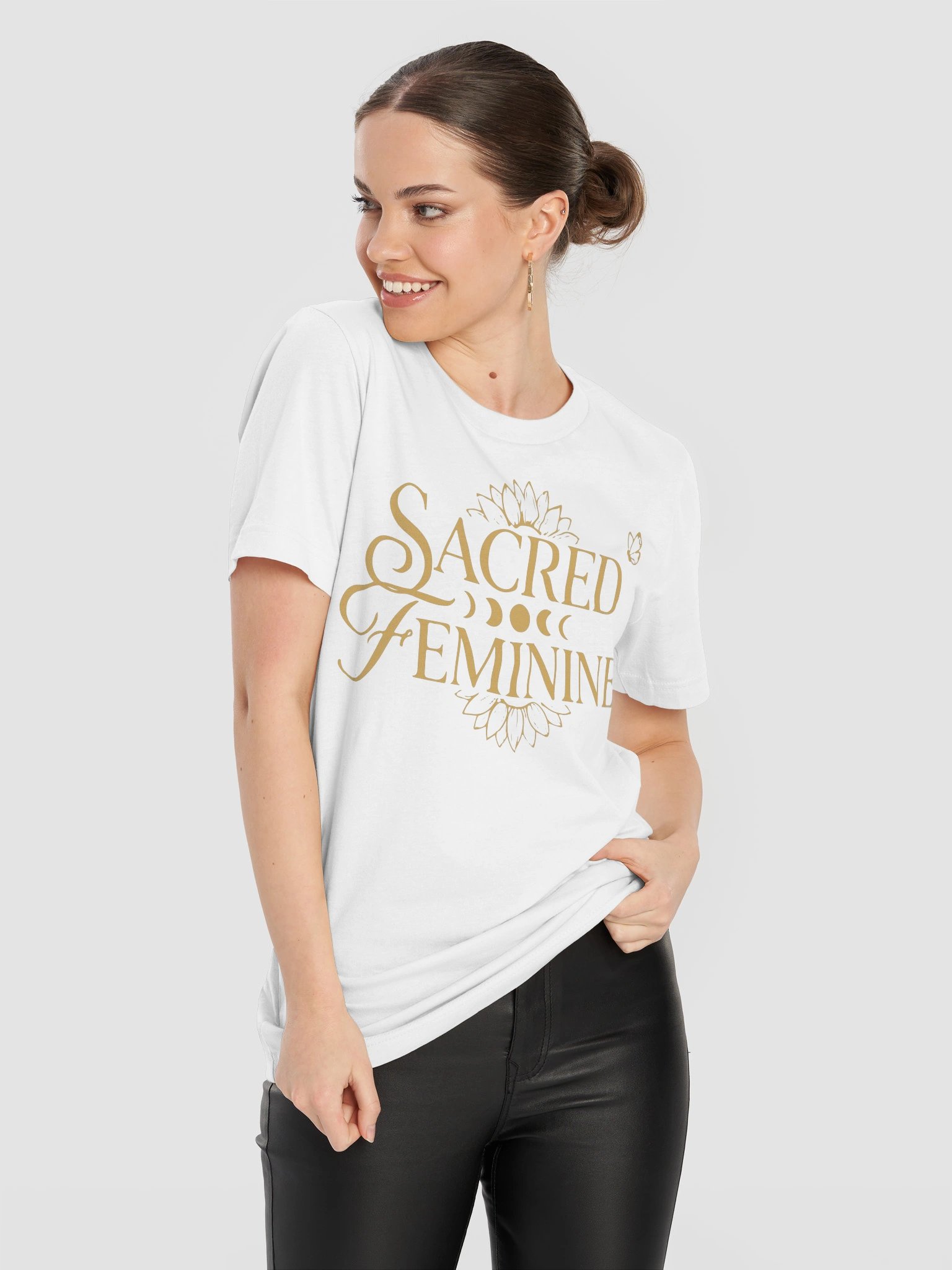 Sacred Feminine White Women’s T-Shirt | Sunflower Dream Creation product image (11)