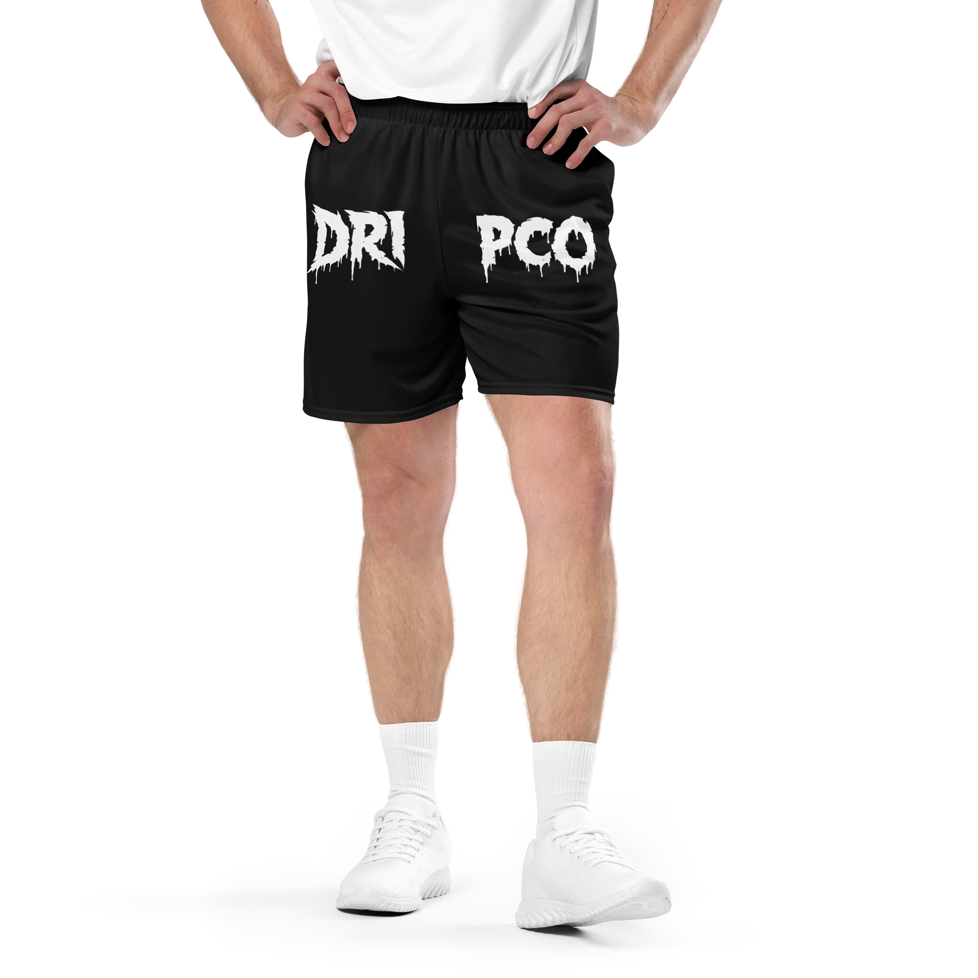 DRIPCO Dripping Text Mesh Shorts product image (2)