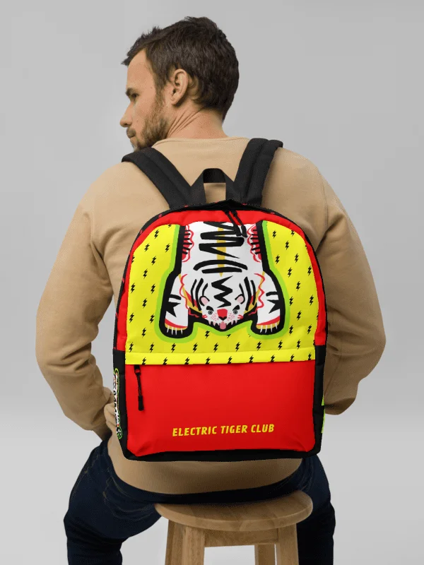 Yellow and Black Tiger Backpack product image (3)