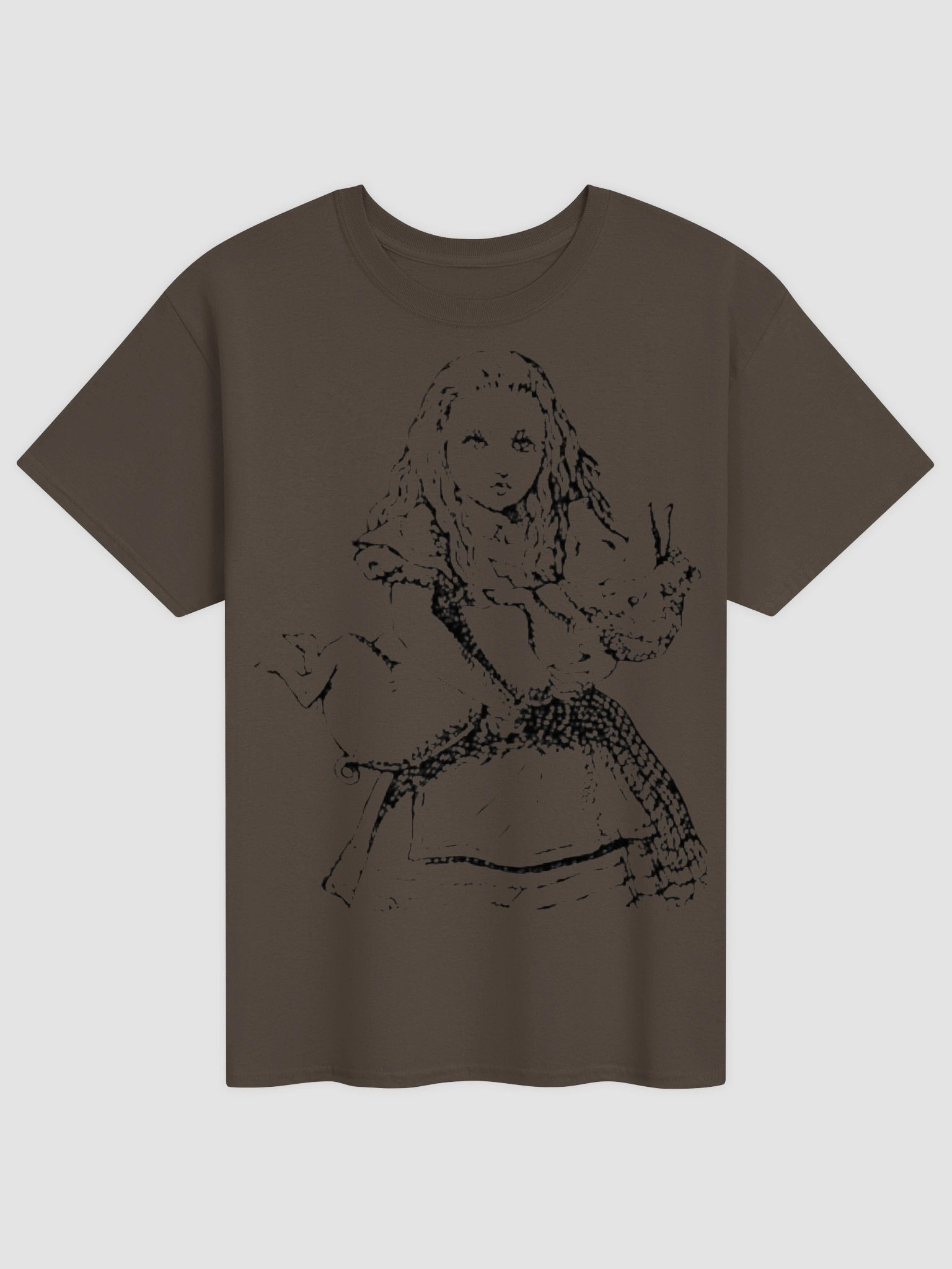 Alice and Pig + We're All Mad Here Unisex Heavyweight Cotton T-Shirt, Original John Tenniel Illustration product image (1)