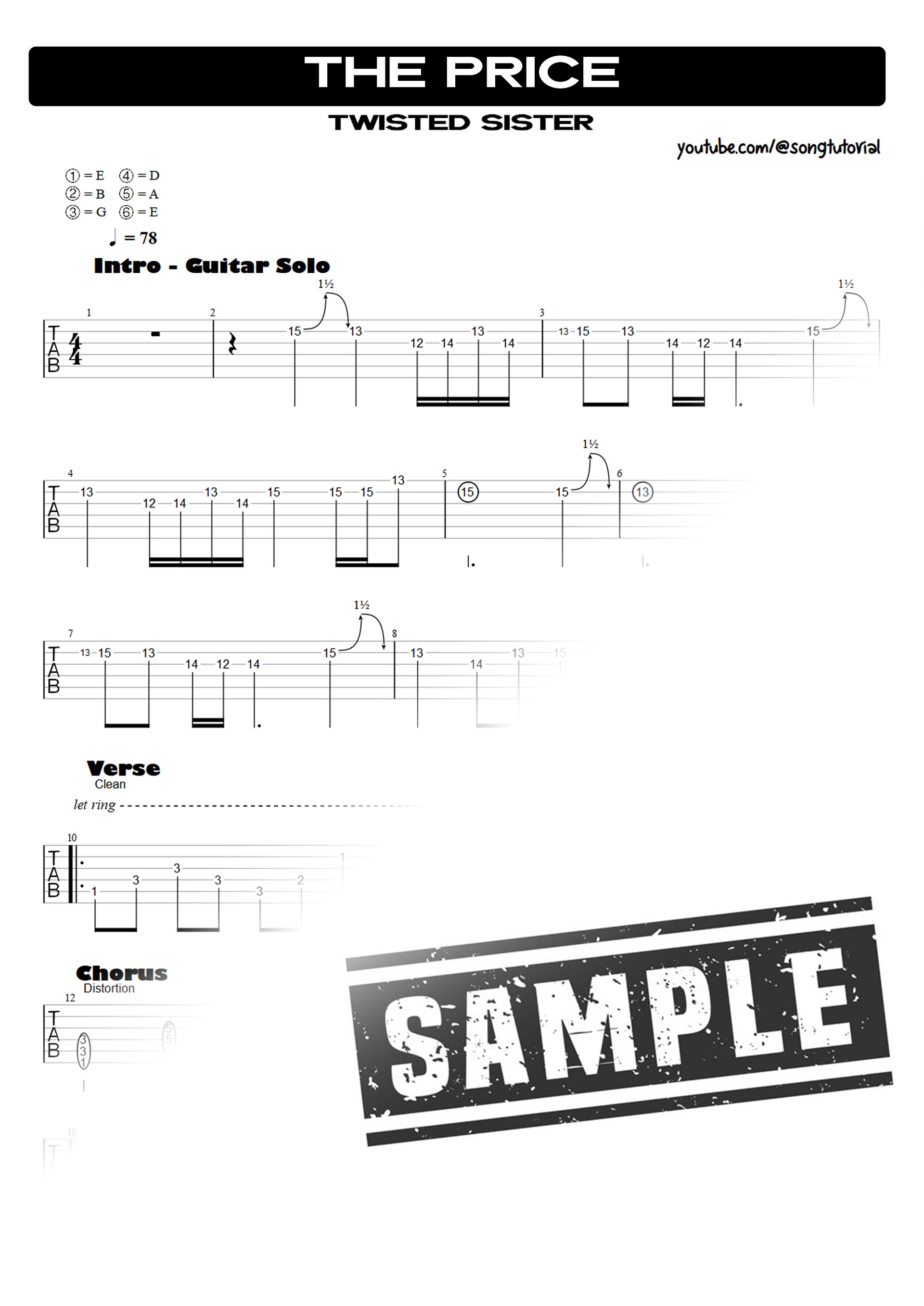 The Price PDF TAB + Backing Track MP3 product image (2)