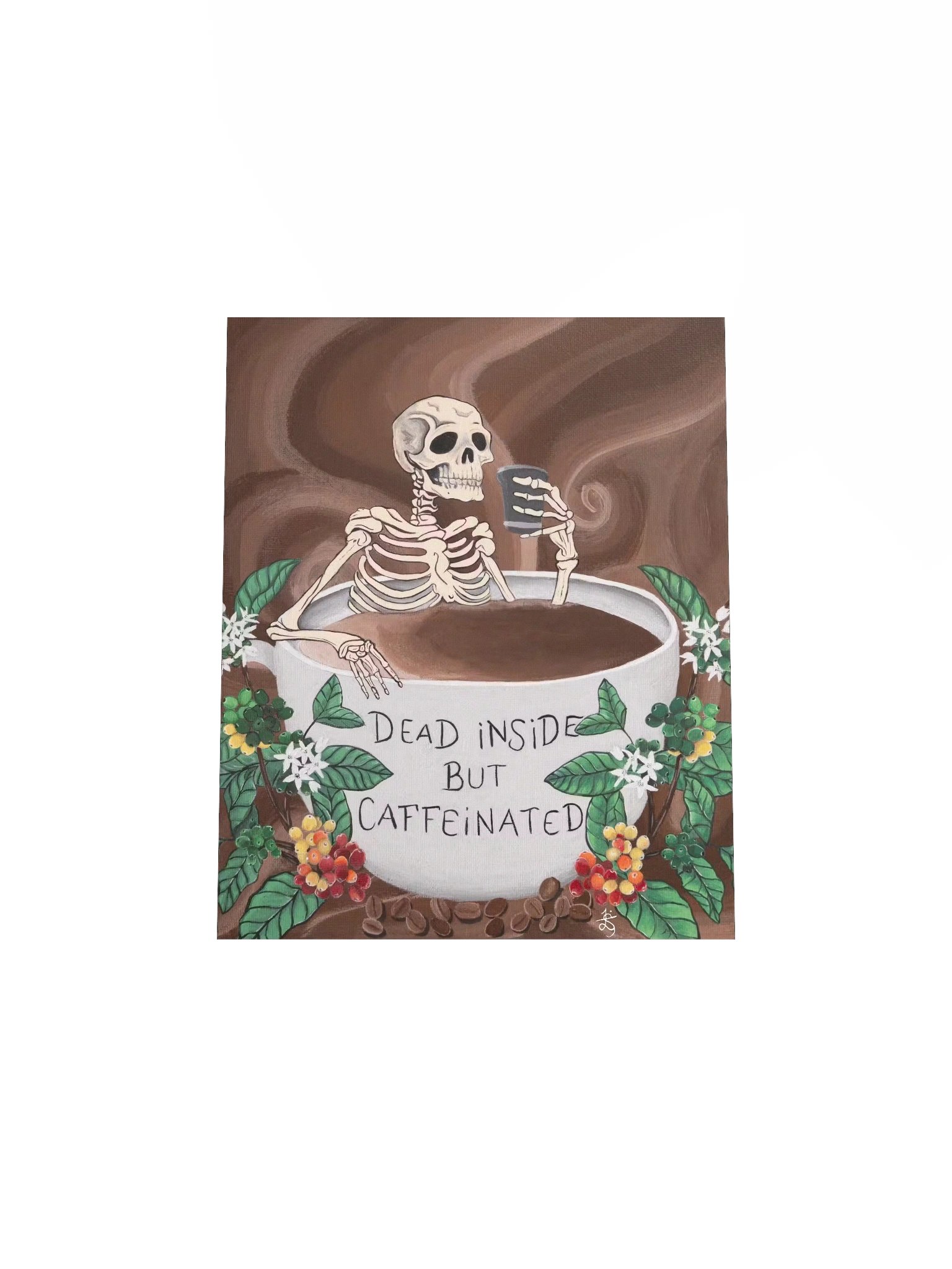 Dead Inside but Caffeinated Original Art Print product image (8)