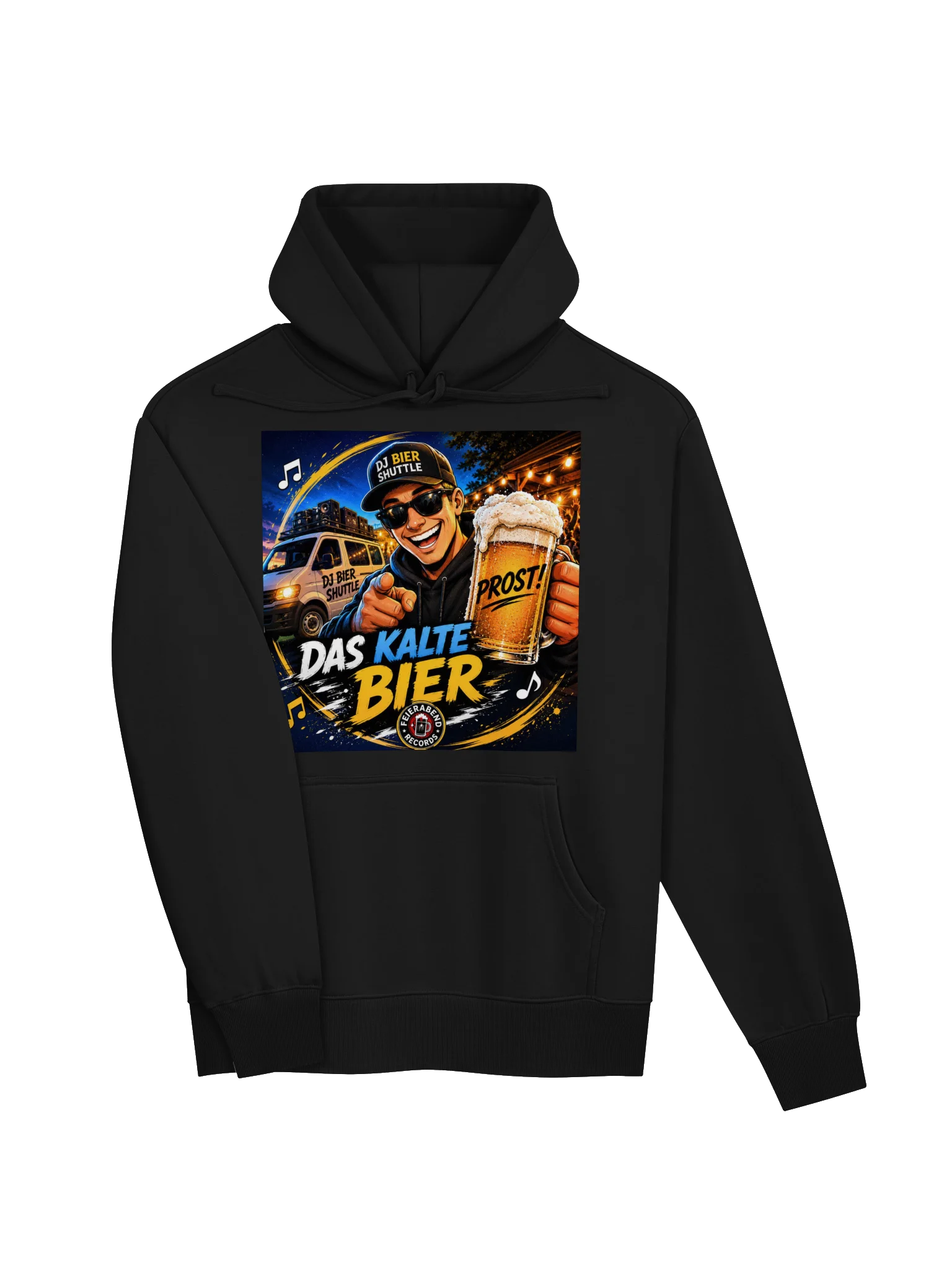 DJ Bier Shuttle Hoodie Black "Das kalte Bier" product image (3)