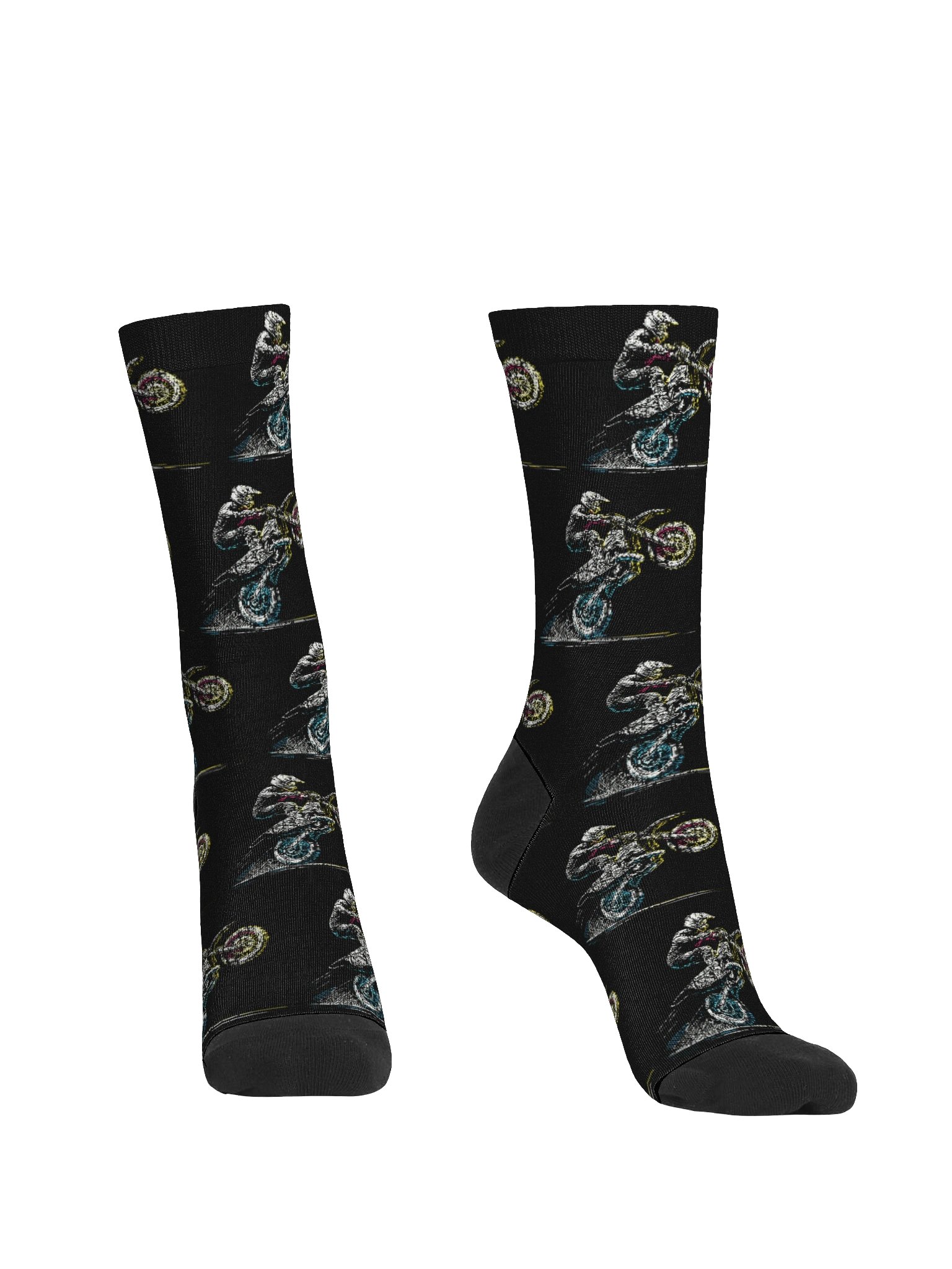 Dirt Bike Rider Retro Motorcycle Motocross Awesome Socks product image (2)